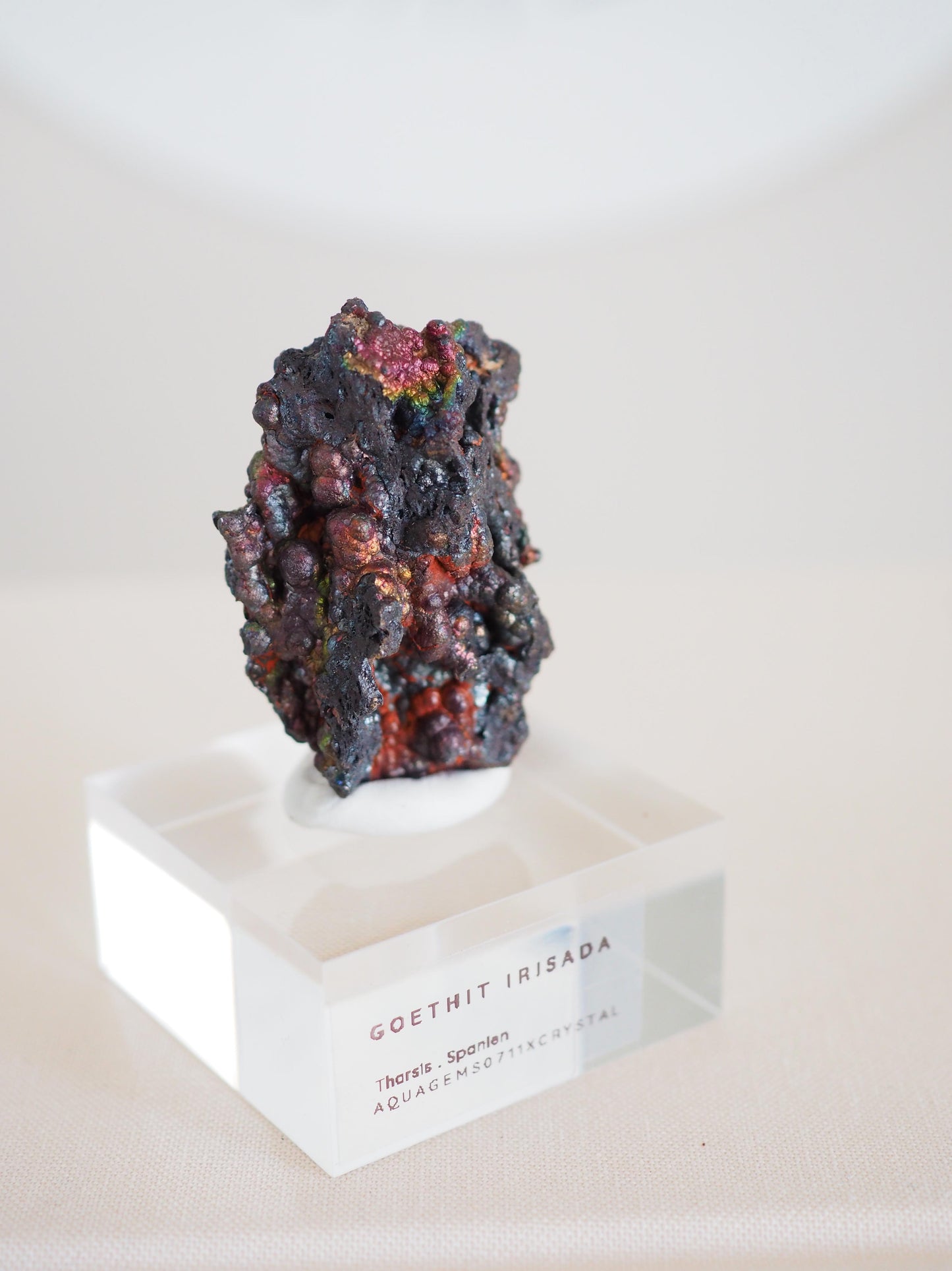 Bunt Irisierender Goethit . Iridescent Goetite Specimen [ 11 ] ca. 4.5 cm - aus Tharsis . Spanien