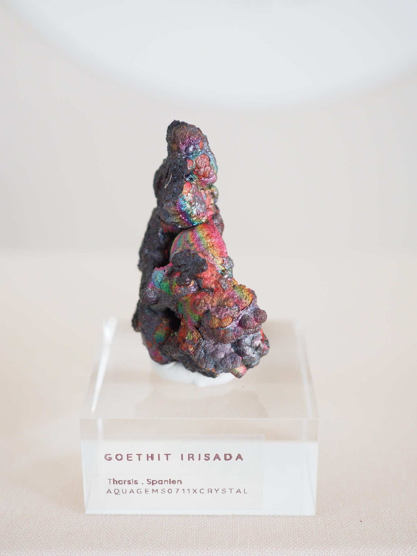 Bunt Irisierender Goethit . Iridescent Goetite Specimen [ 12 ] ca. 4.8 cm - aus Tharsis . Spanien