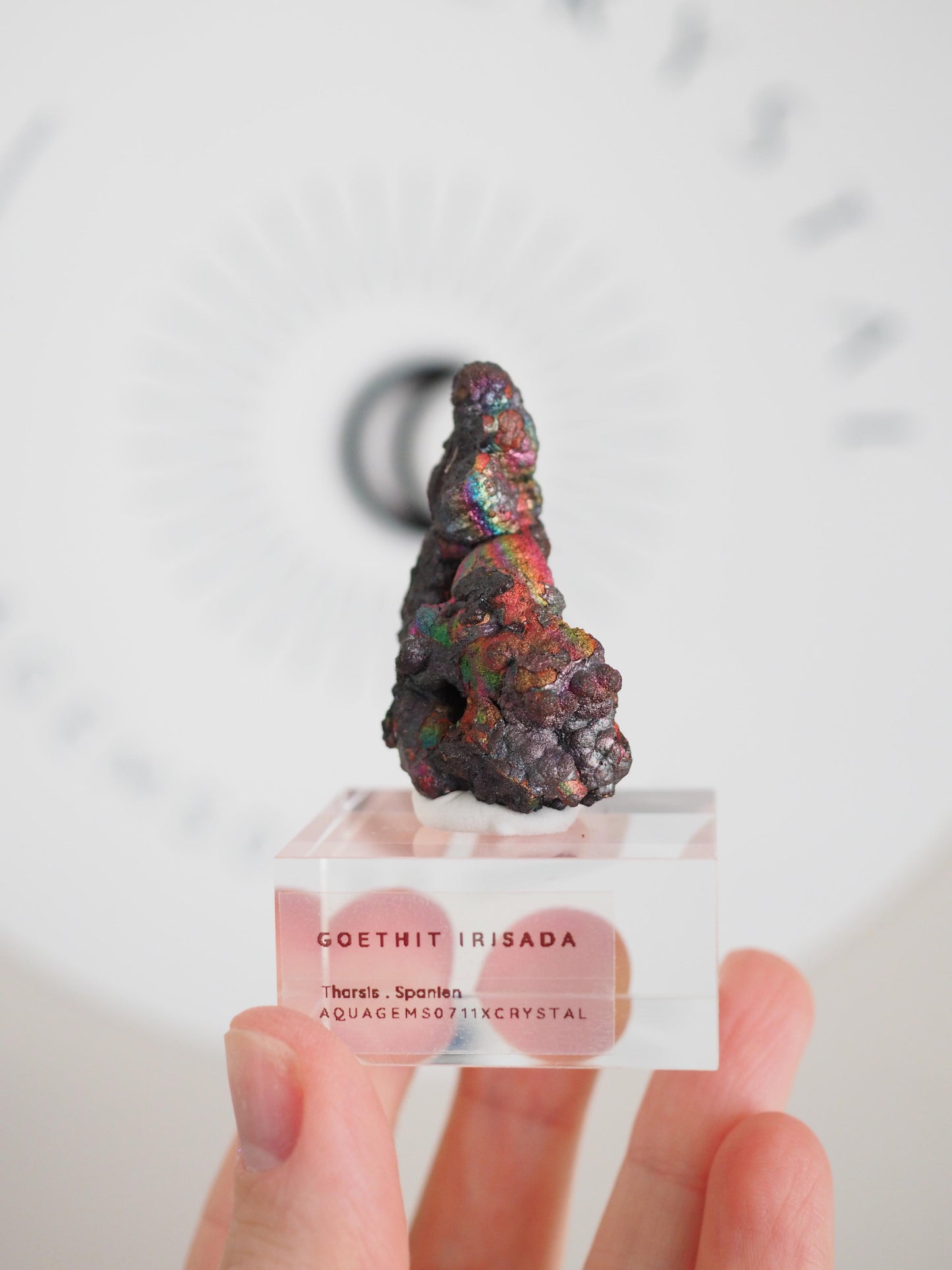 Bunt Irisierender Goethit . Iridescent Goetite Specimen [ 12 ] ca. 4.8 cm - aus Tharsis . Spanien