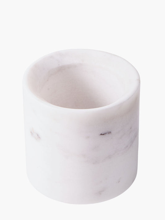 Weißer Marmor Räucher Gefäß 7.5cm mit goldfarbenem Messingnetz