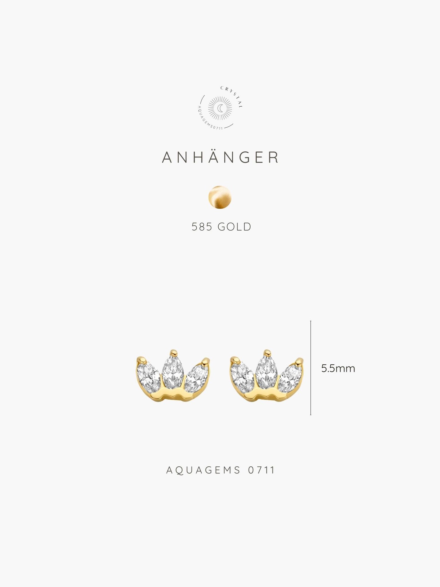 585 Gold Ohrstecker Crown