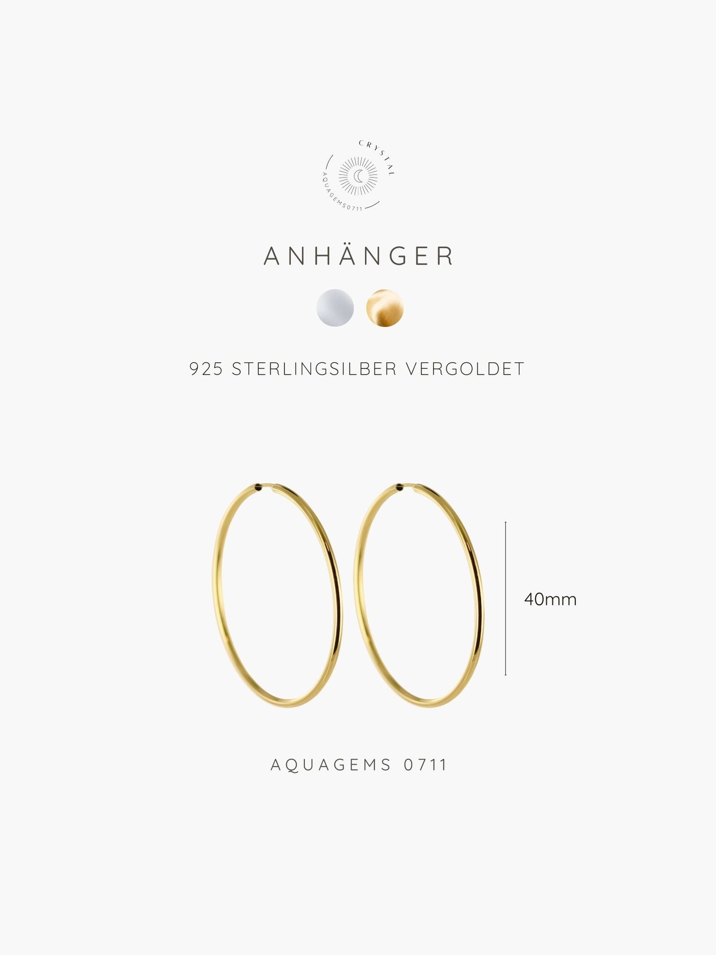 Creole Sterlingsilber Gold 4cm