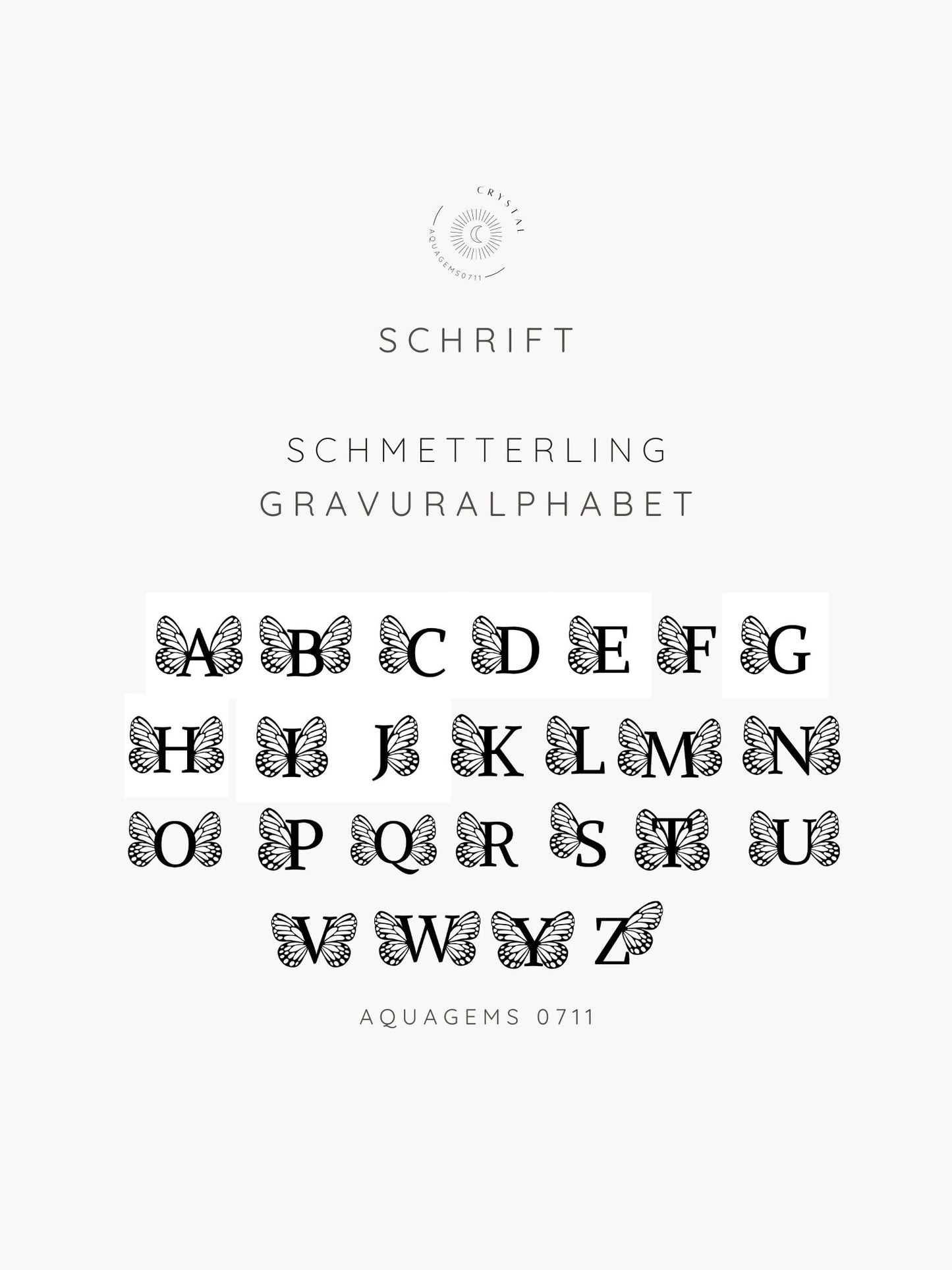 Kette mit Schmetterling Buchstabe 925 Sterlingsilber