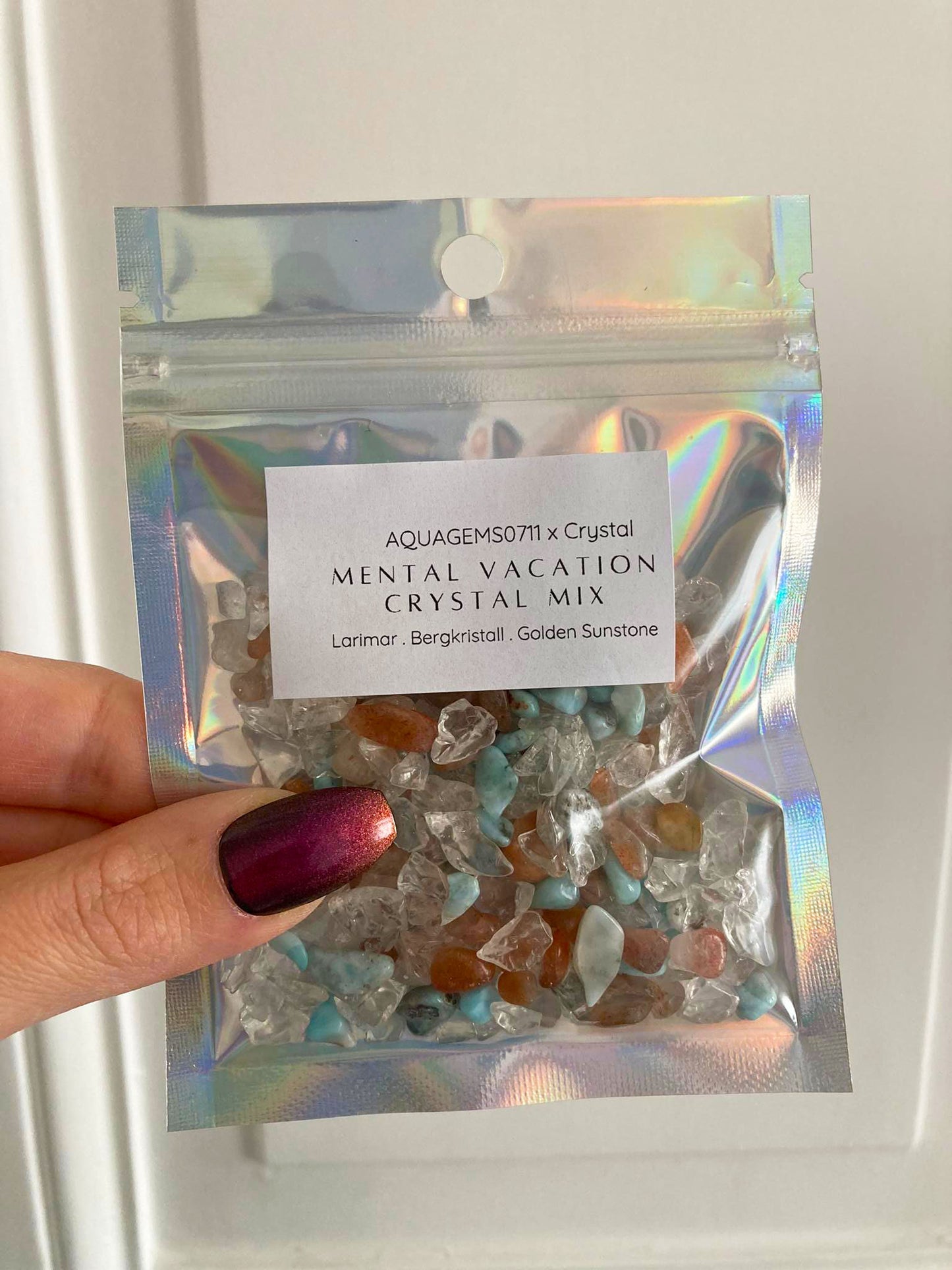 MENTAL VACATION! Crystal Mix  l Larimar . Golden Sunstone . Bergkristall Premium Kristall Konfetti
