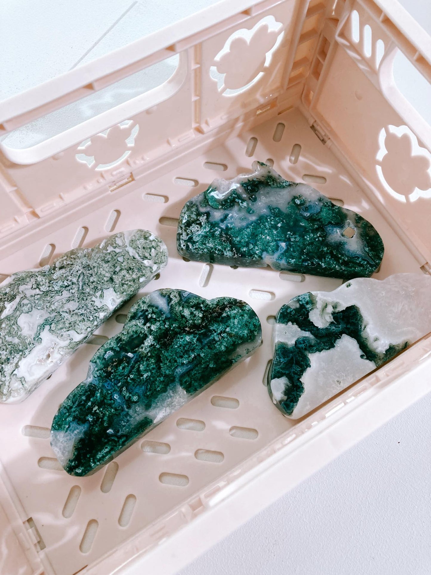 Moos Achat Wolke / Moss Agate Cloud 7-9 cm  -aus China / Indien