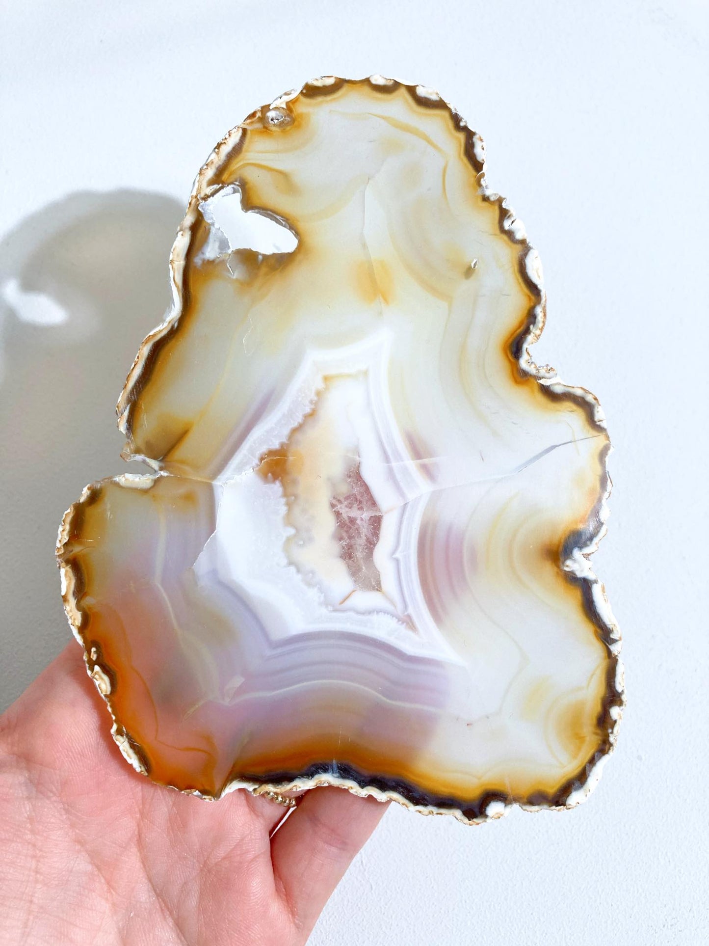 Iris Achat Slice Handcarved ca. 14 cm aus Indonesien - High Quality RARE
