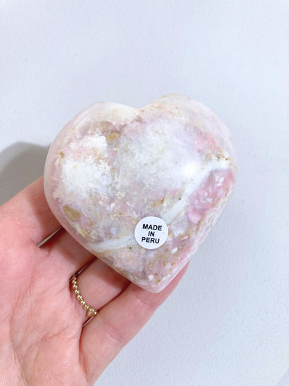 Pinker Anden Opal Herz  aus Peru - High Quality