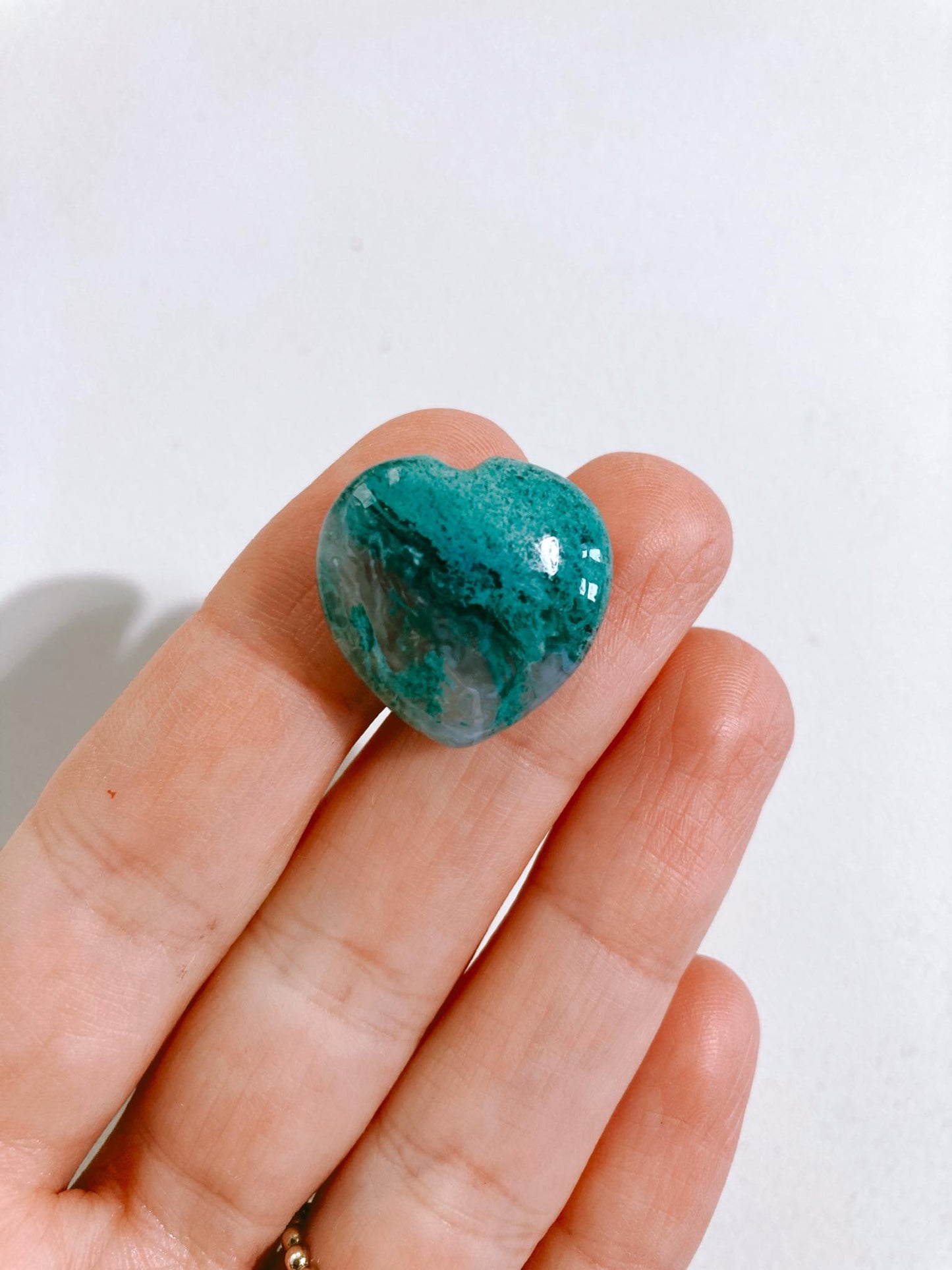 Moss Agate Mini Heart / Moos Achat Mini Herz ca. 2cm - High Quality