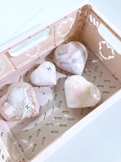 Pinker Anden Opal Herz  mit Cave aus Peru - High Quality