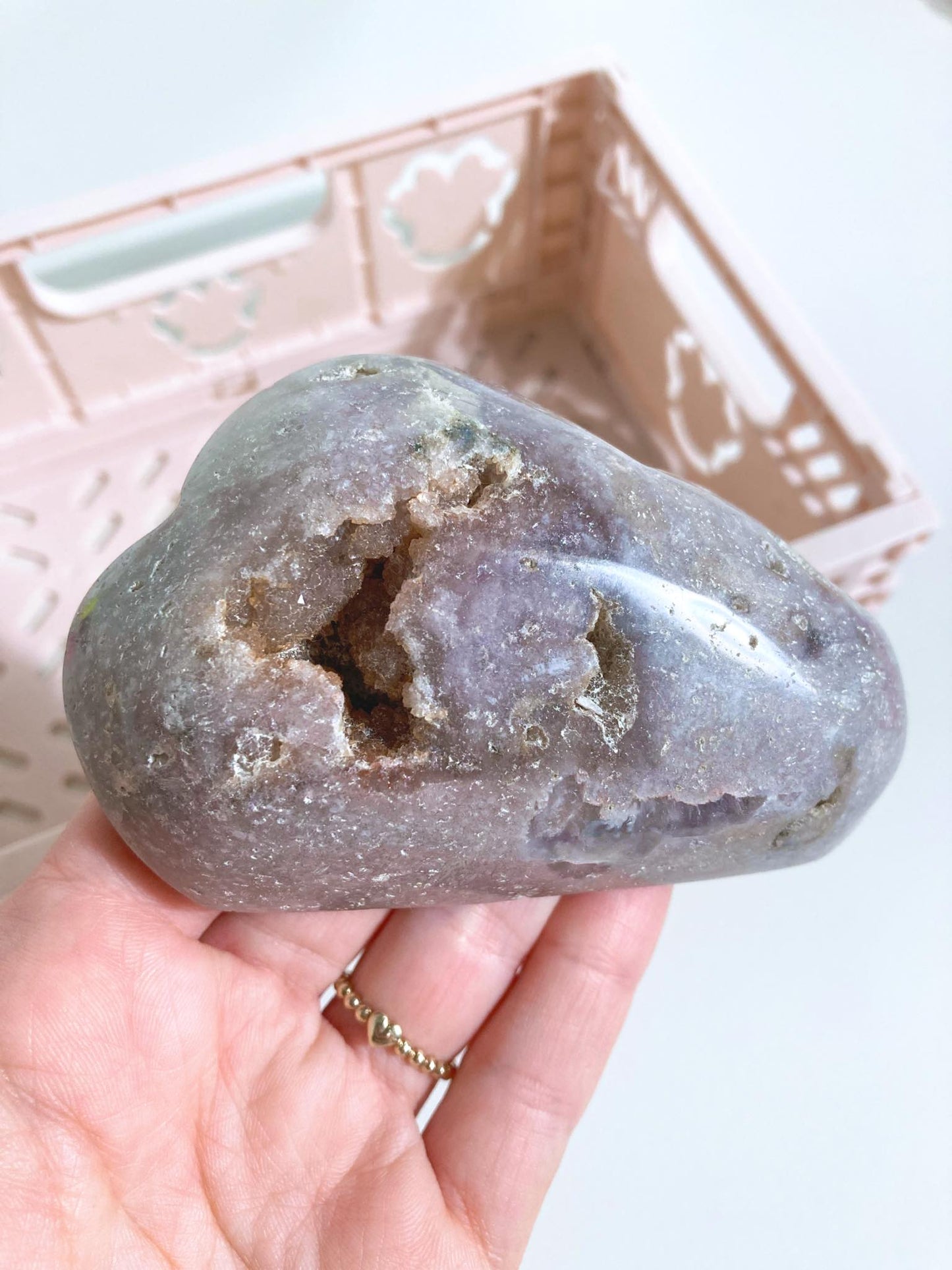 Pink Amethyst Wolken aus Patagonien -Handcarved