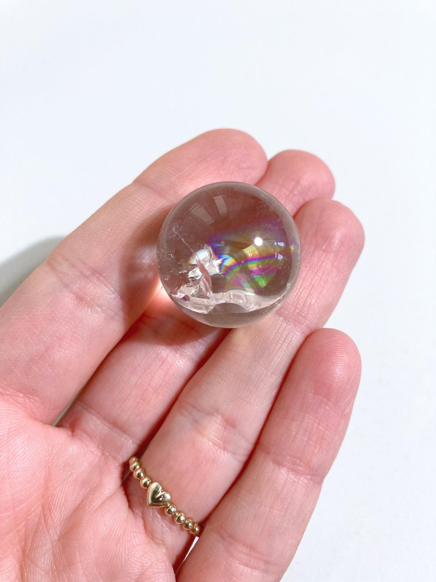 Bergkristall Regenbogen Kugel . Clearquartz Rainbow Sphere 2 -2.5cm- High Quality Heat treated