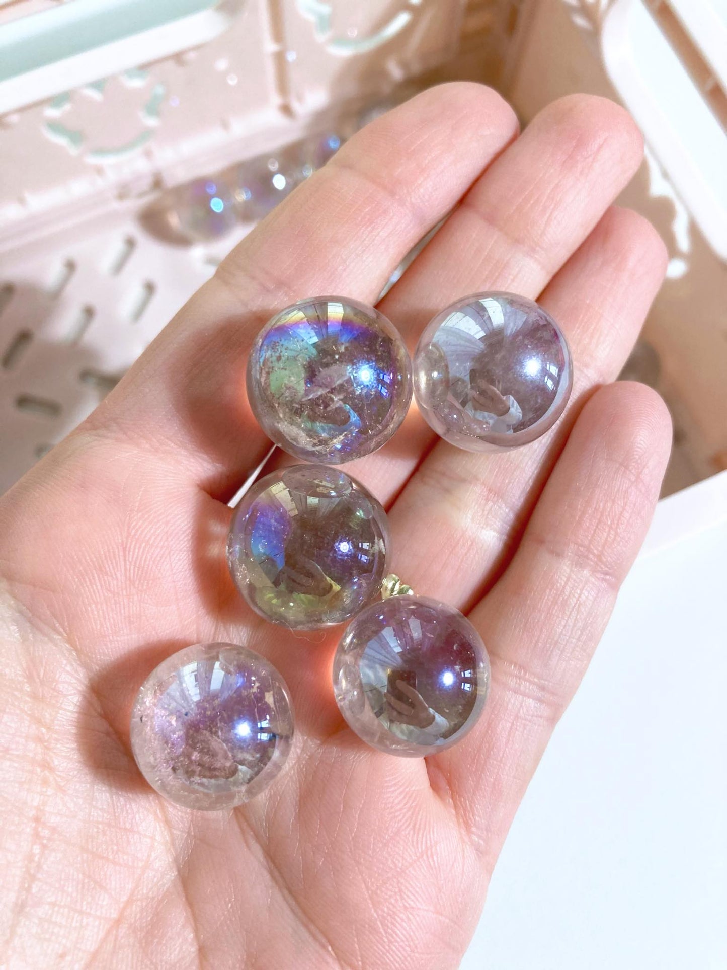 AngelAura Bergkristall MINI Kugel . Angel Aura Clearquartz Mini Sphere ca. 1.5cm