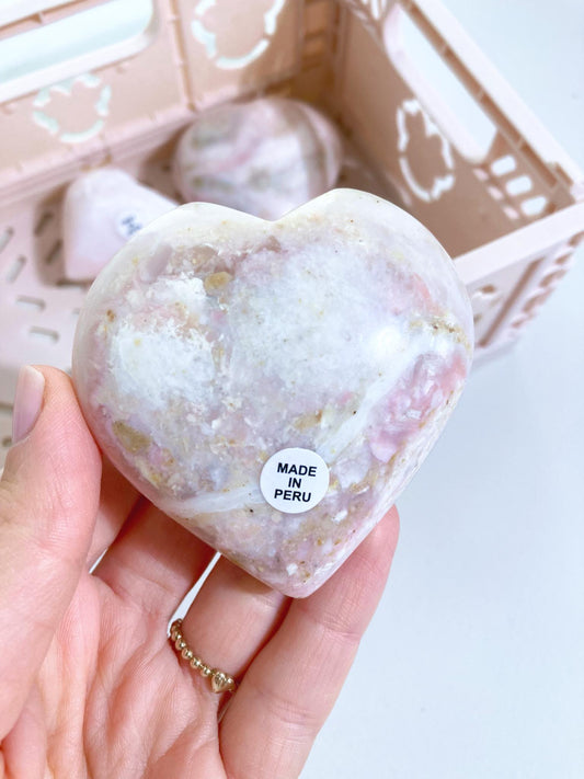 Pinker Anden Opal Herz  aus Peru - High Quality