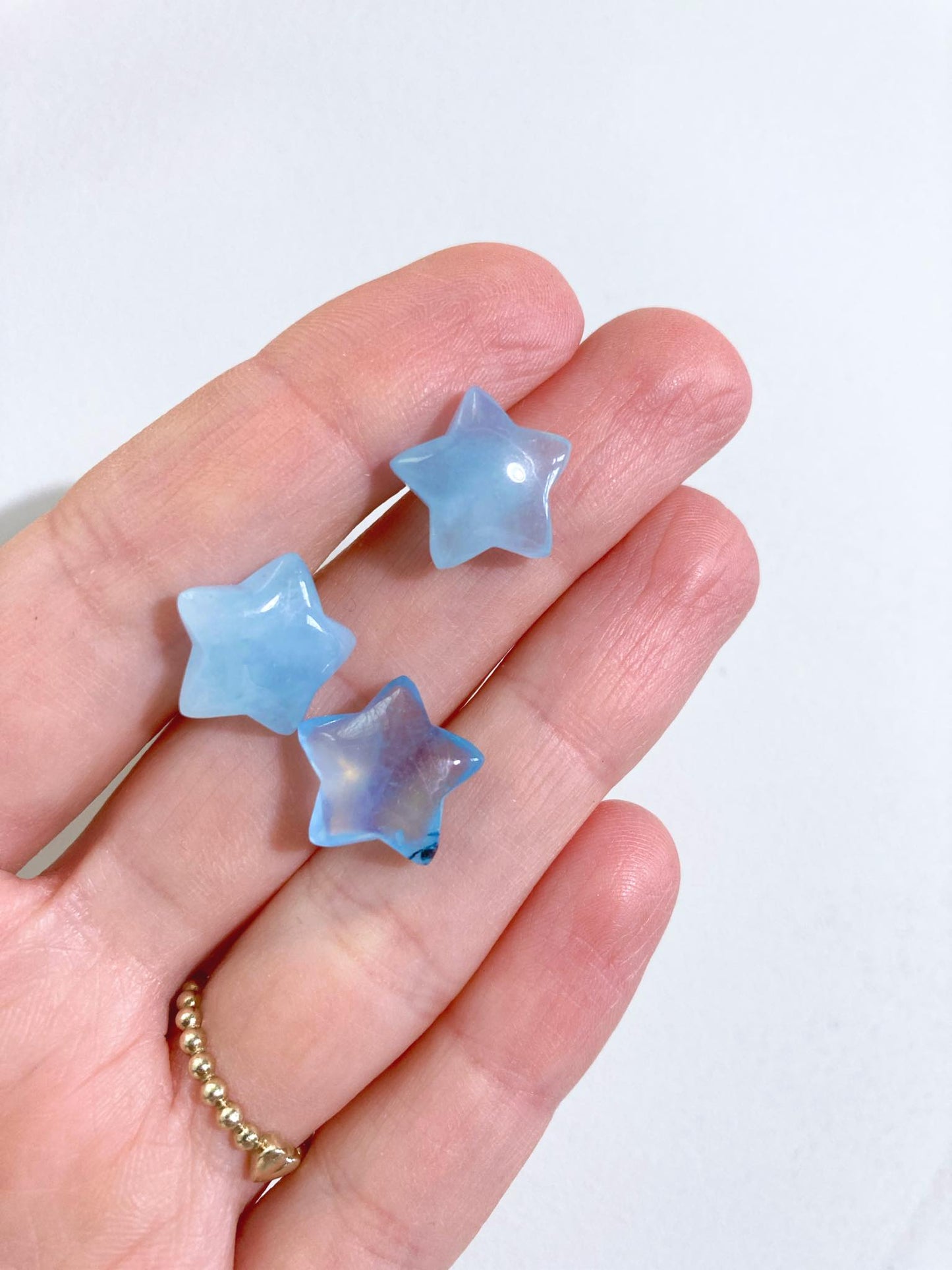 Aquamarin Mini Sternchen Carving 1-1.4cm cm Handcarved - High Quality