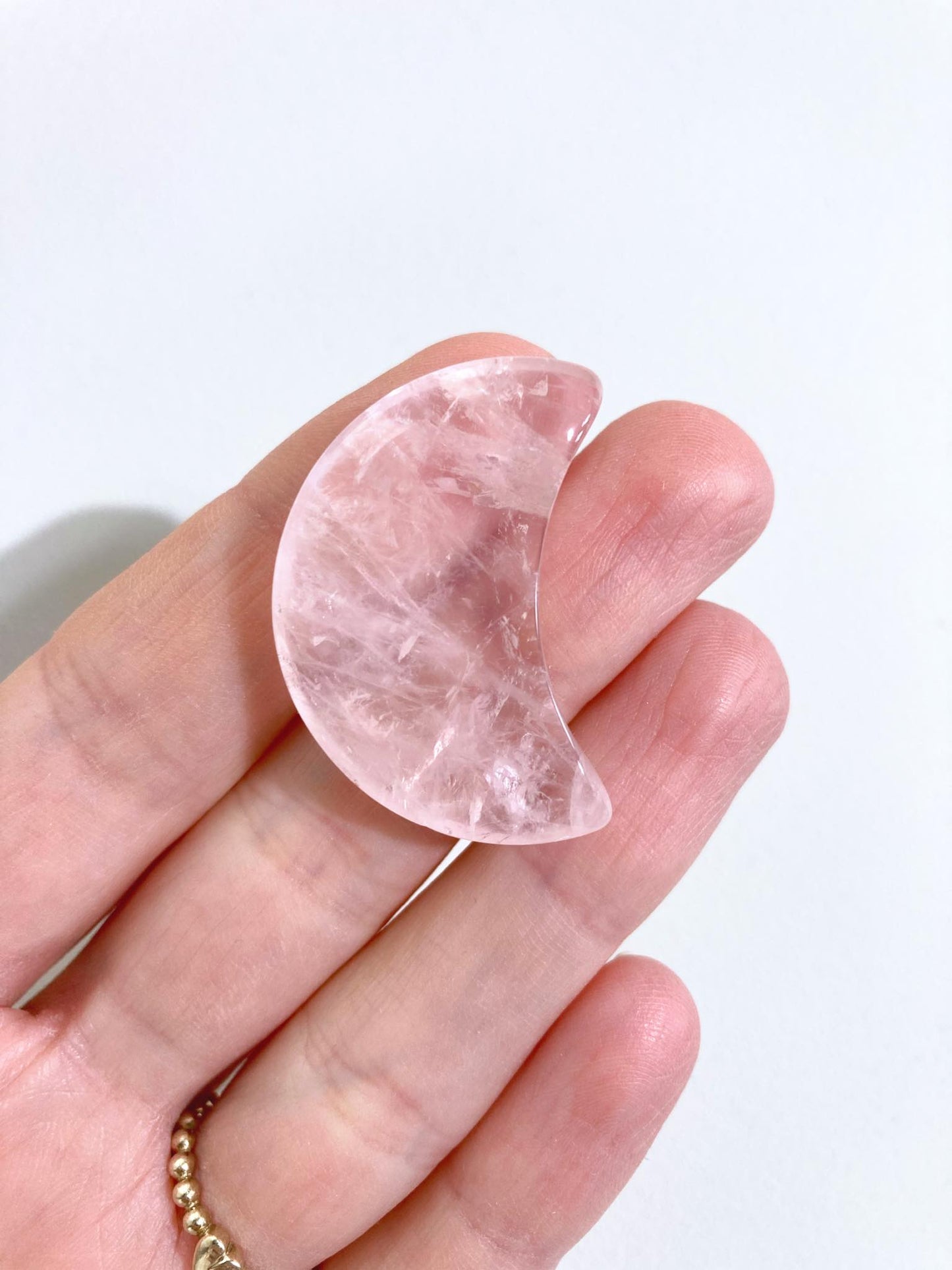 Rosenquarz Mini Mond Carving / Rosequartz Mini Moon Carving   xx cm-  Handcarved - aus Brasilien -High Quality