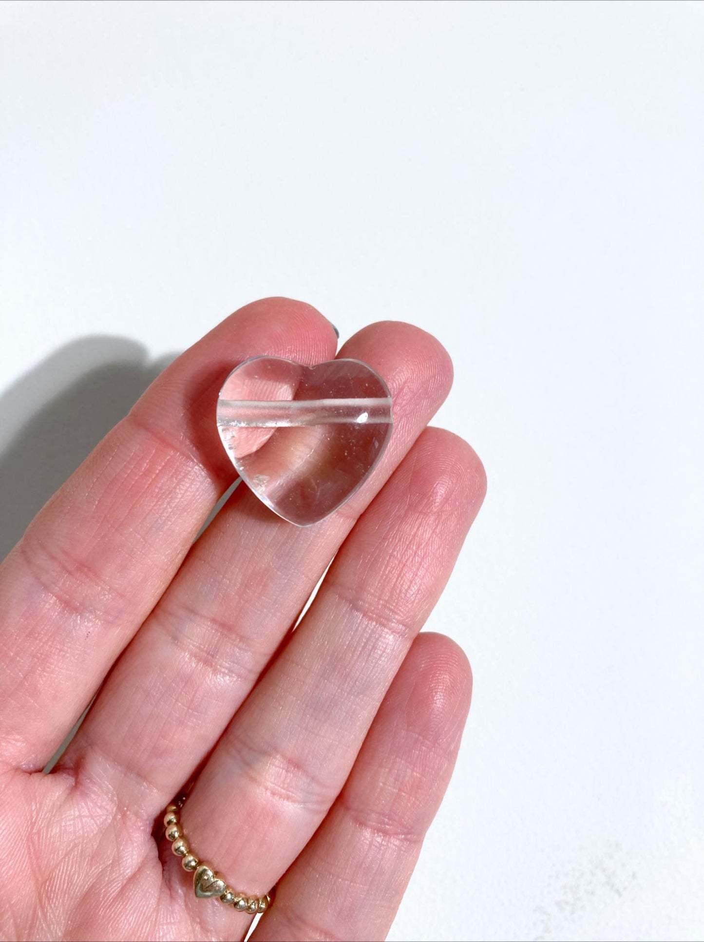 Bergkristall Herz Anhänger gebohrt . Clearquartz Heart Pendant drilled ca 2cm - High Quality