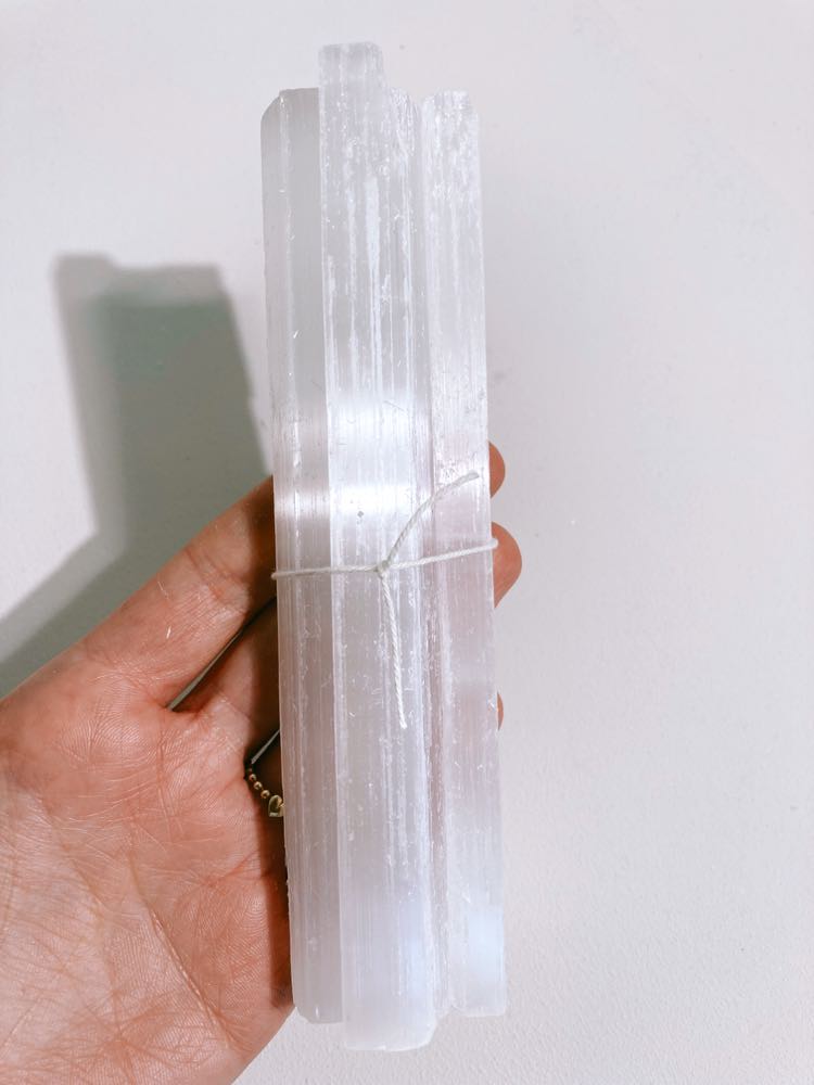 CLEAN THE HOUSE! 4x 15cm Selenit Stab Set  . Selenite Stick - aus Marokko