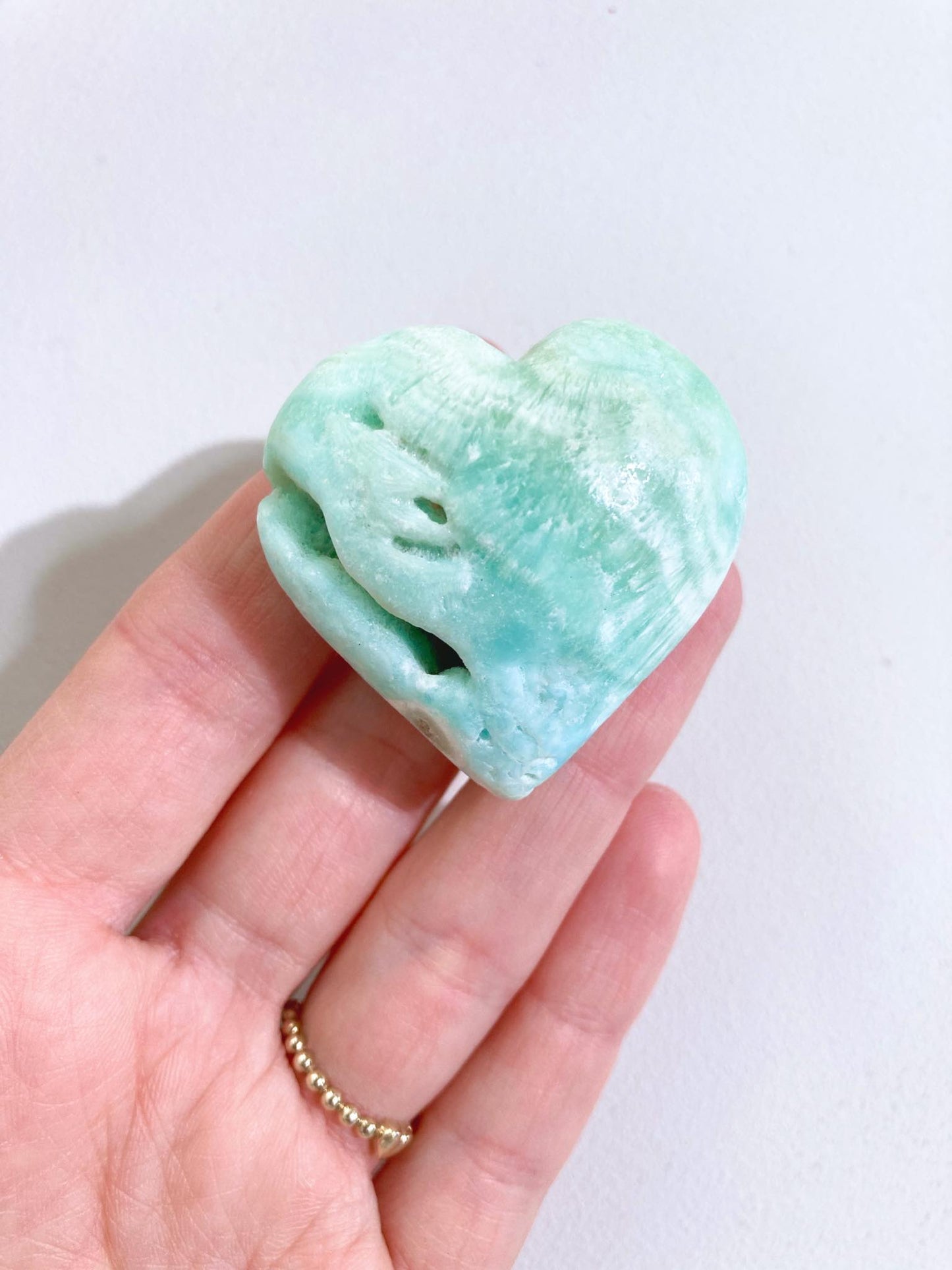 Blauer Aragonit Herz . Blue Aragonite Heart ca. 3.5cm - Handcarved