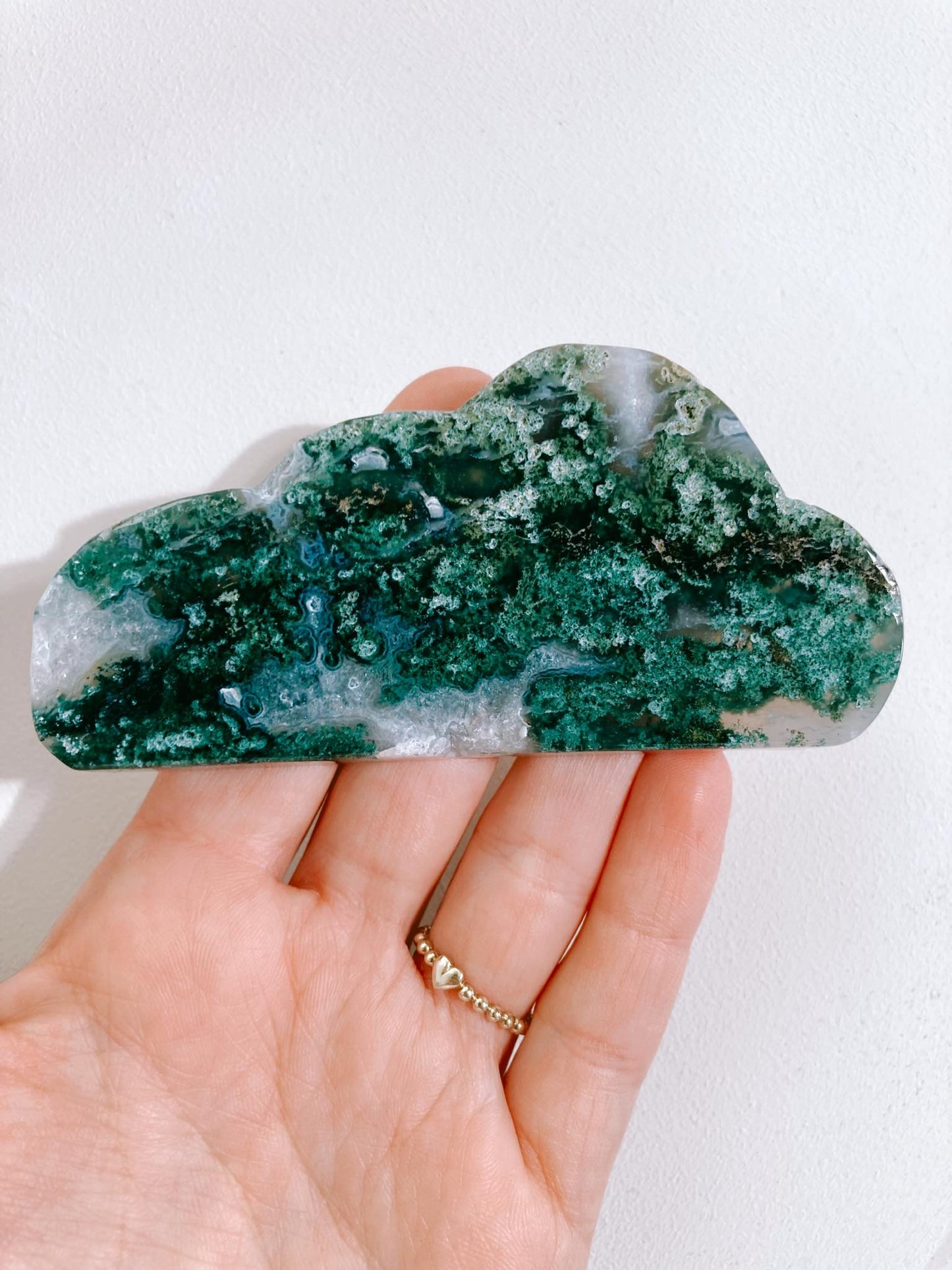 Moos Achat Wolke / Moss Agate Cloud 7-9 cm  -aus China / Indien