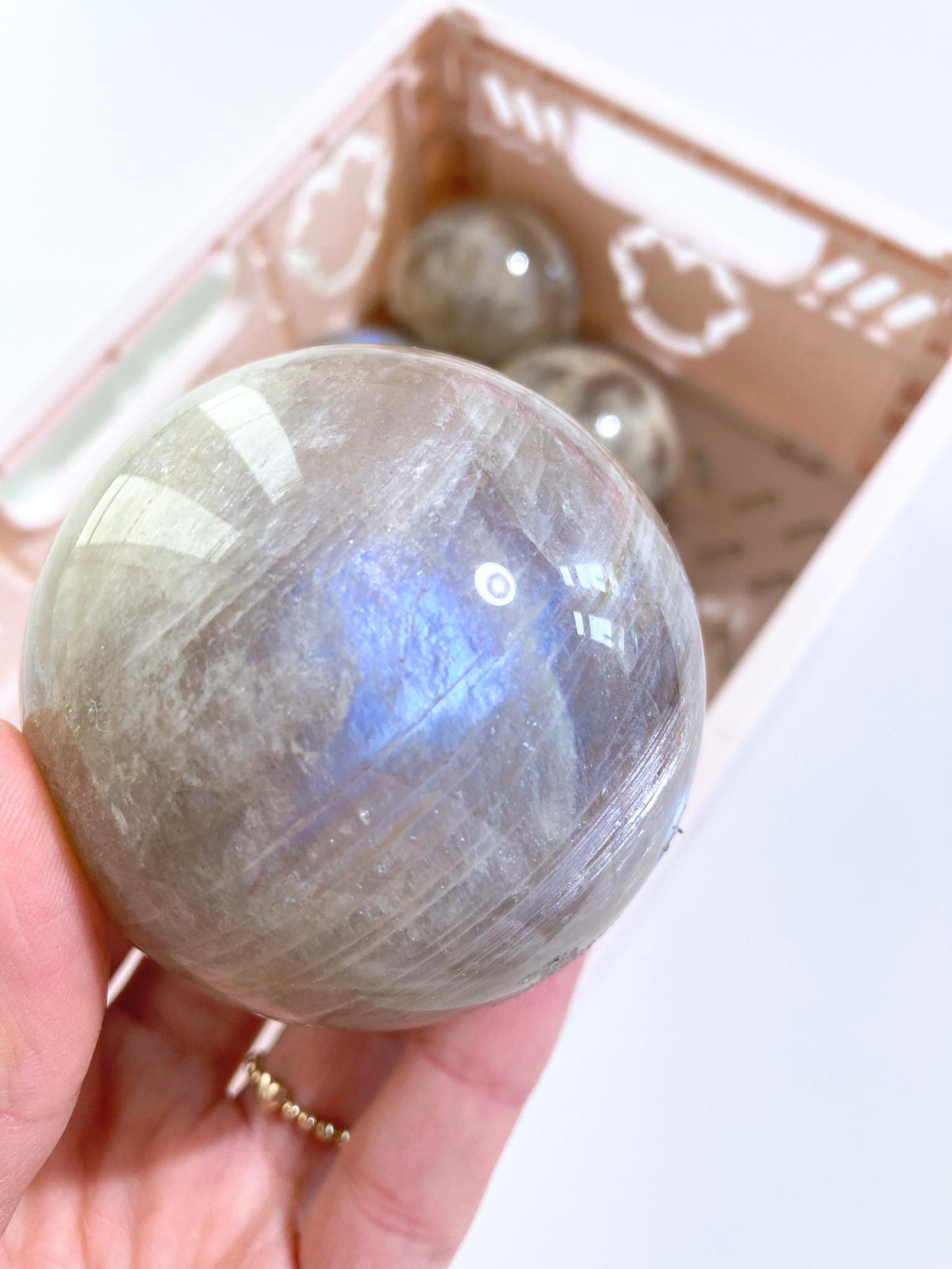 Beige Moonstone Sphere / Mondstein Kugel 4- 5 cm High Quality