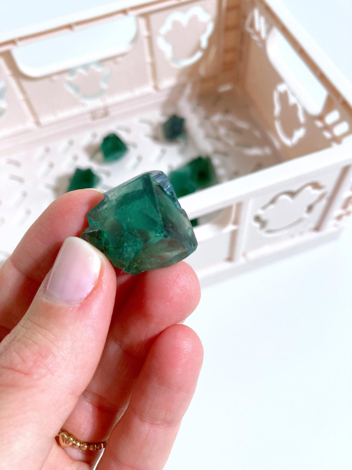 MAGISCHER Farbverändernder Hidden Forest pocket Fluorit Twin - Diana Maria Mine Fluorit Doppelquader . Colorchanging Fluorite  ca. 2 cm - aus  Frosterley, Weardale, England High Quality