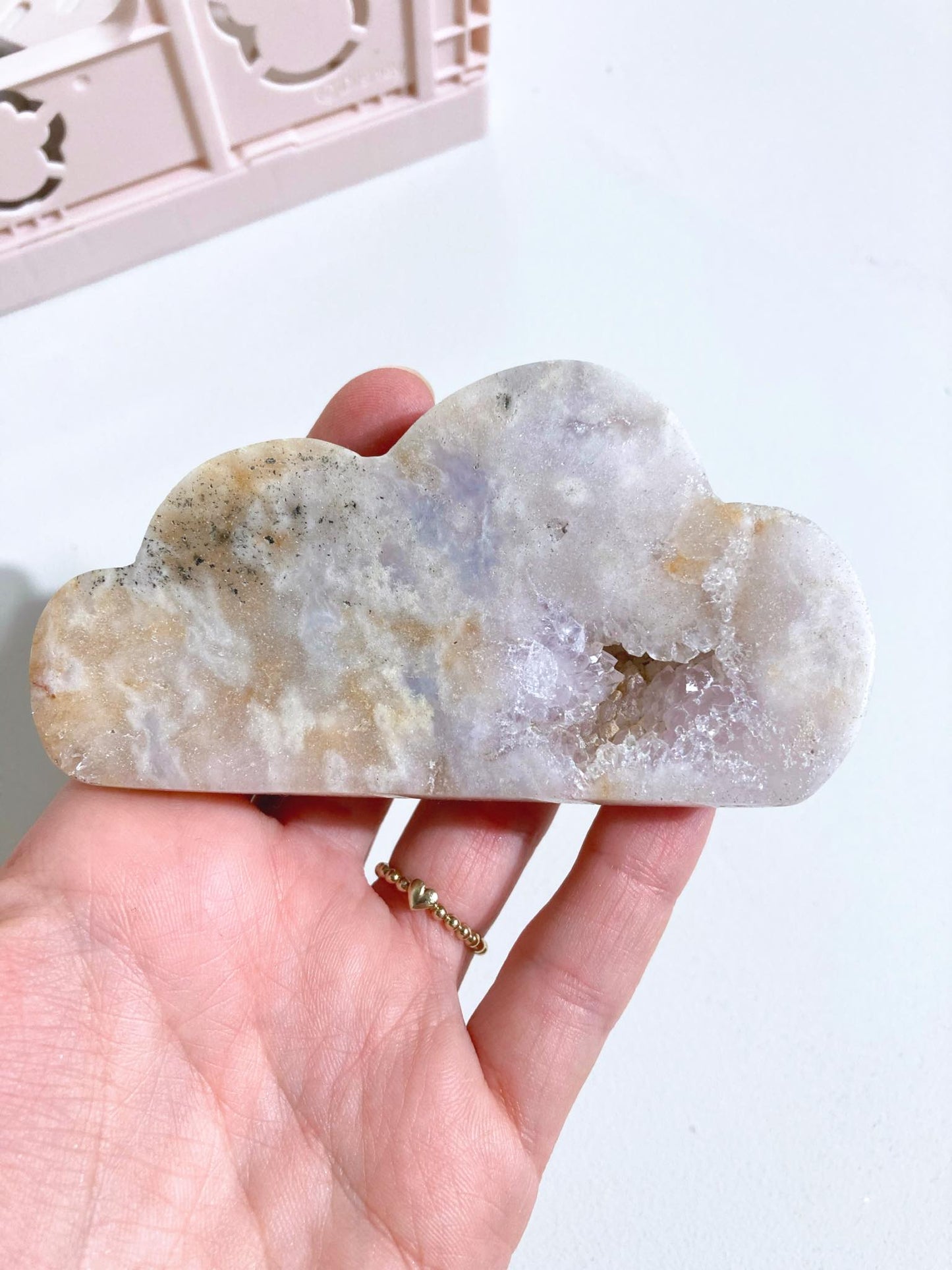 Pink Amethyst Wolken aus Patagonien -Handcarved