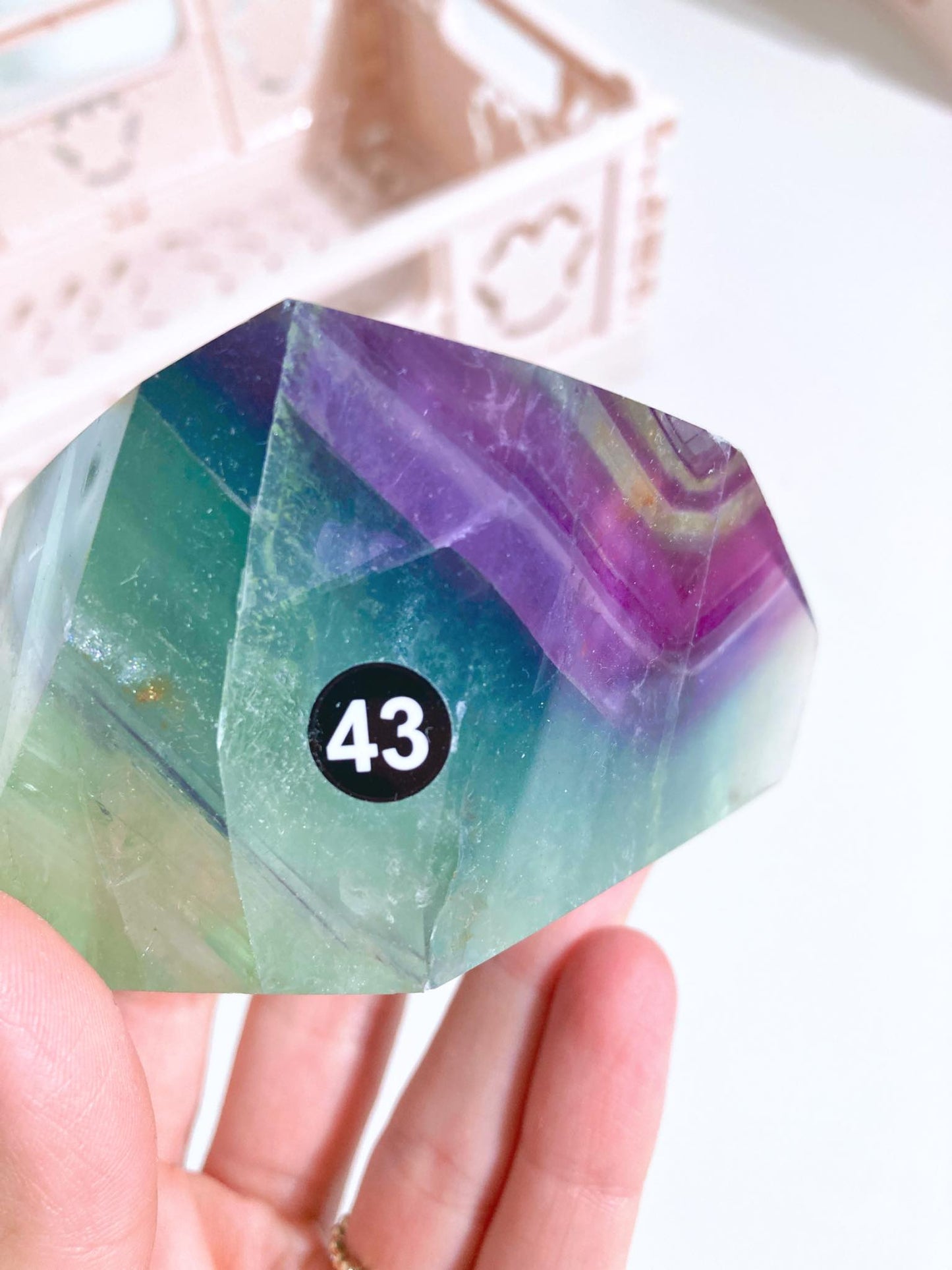FREEFORM Regenbogen Fluorit aus China ca. 9cm - High Quality 43