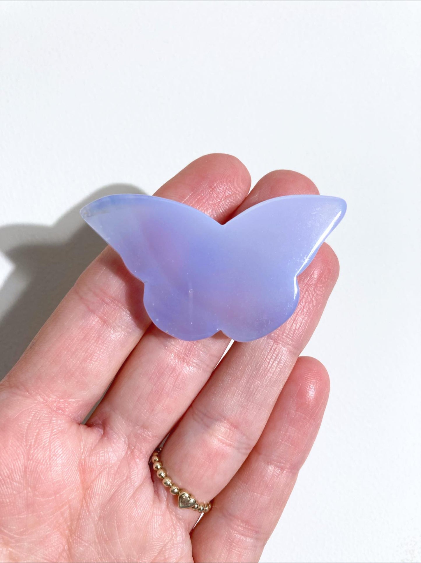 3D Blauer Chalcedon Schmetterling . Blue Chalcedony Butterfly ca 5cm - aus Türkei Handcarved High Quality