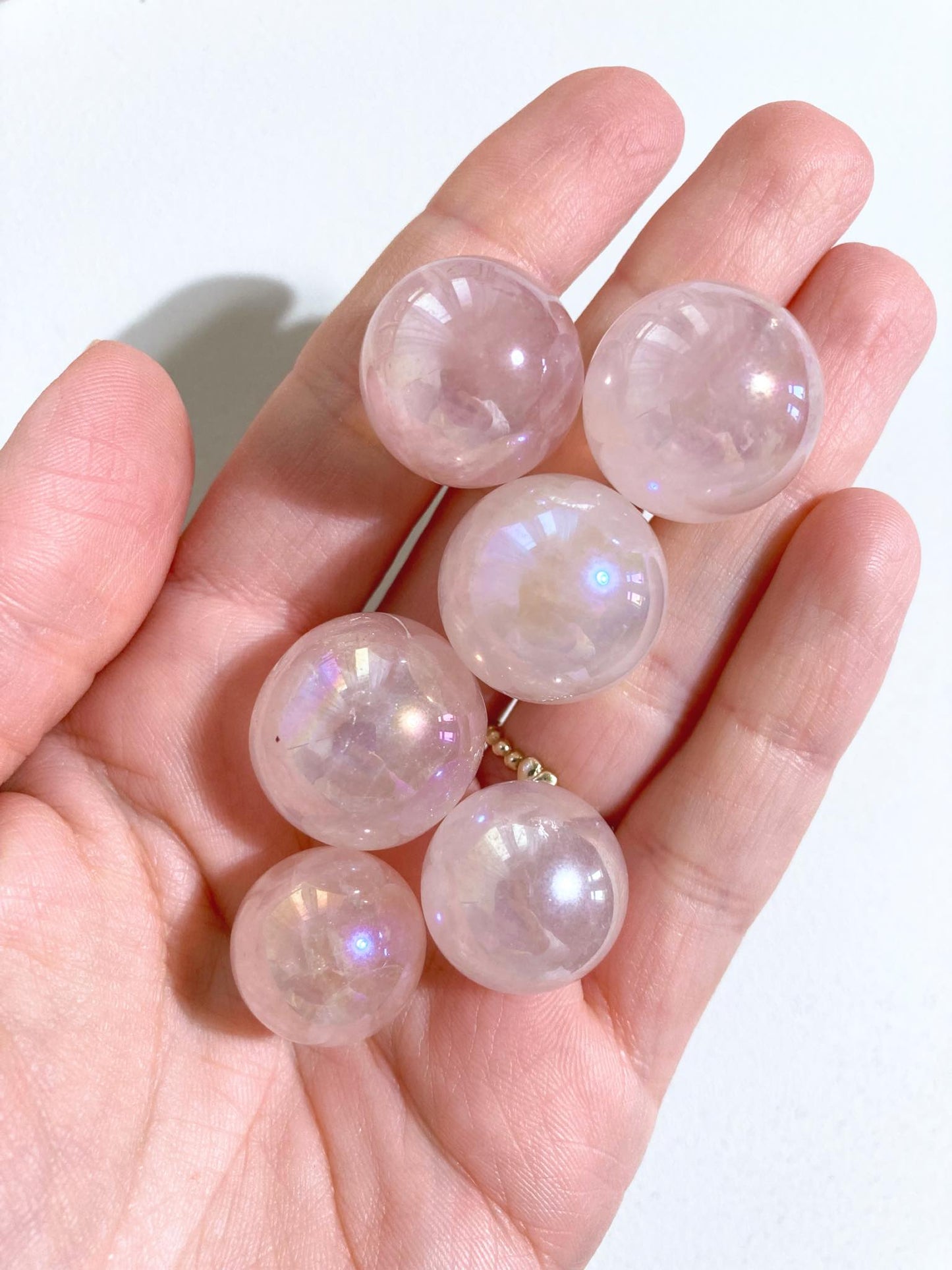 AngelAura Rosequartz Mini Spheres 1.5 - 2cm