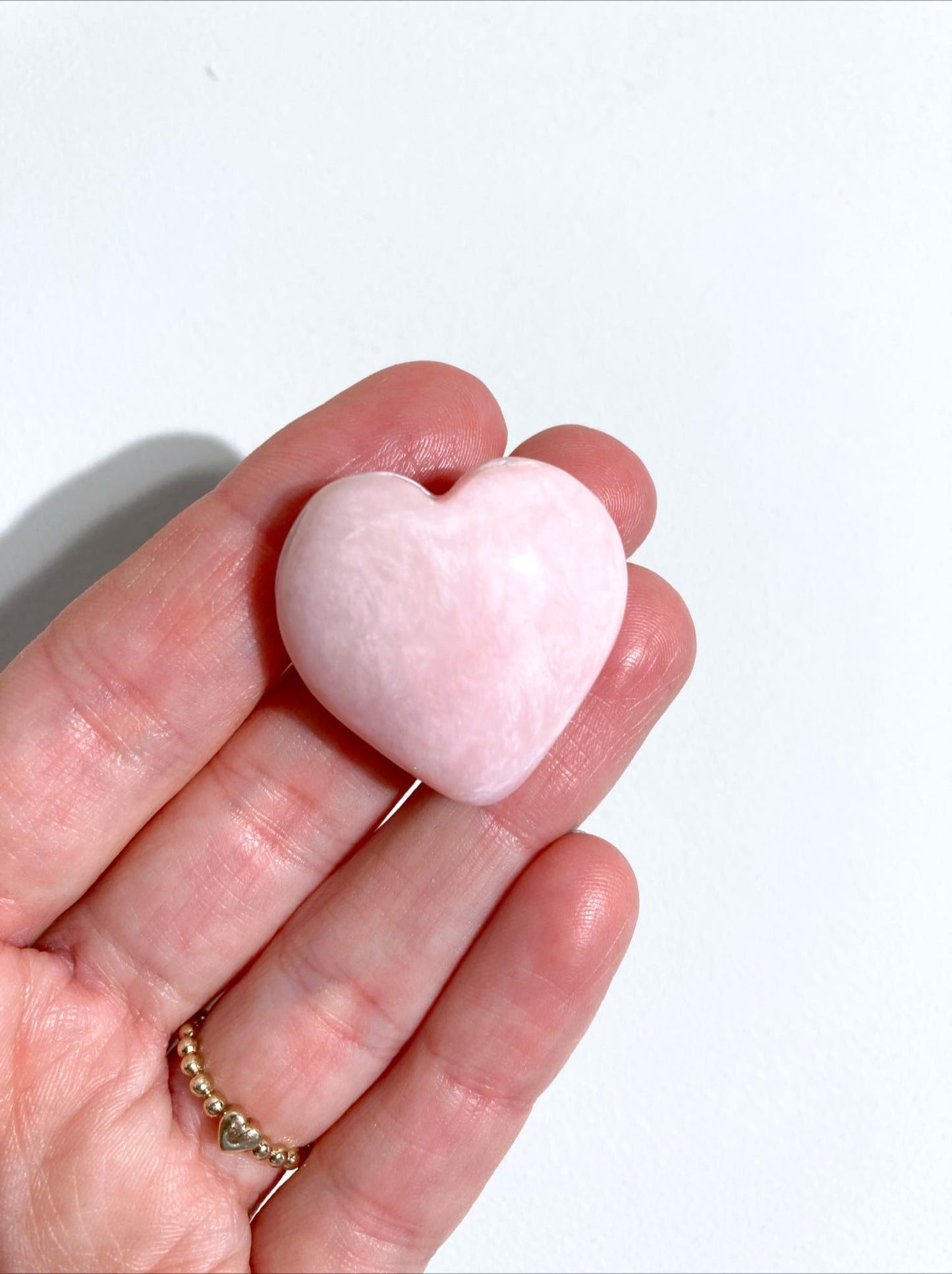 Pinker Andenopal Mini Herz- Pink Opal from Andes mini Heart ca. 3cm  - aus Peru High Quality