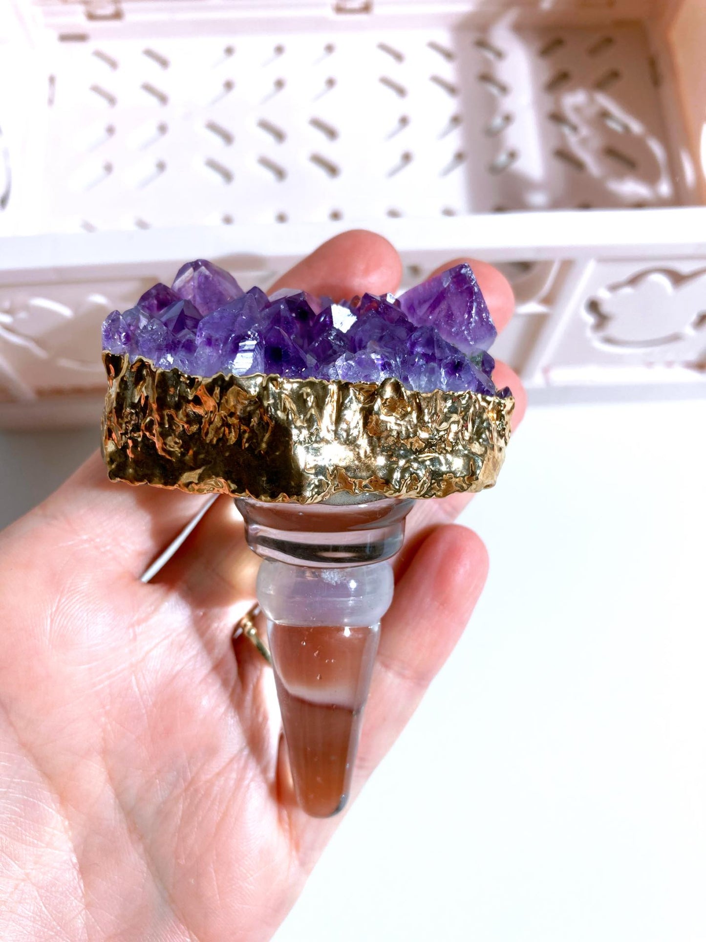 Amethyst Wein I Wasser Glas Karaffen Korken