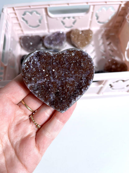 Galaxie Amethyst Herz . Galaxy Amethyst Heart ca. 5 cm  - aus Uruguay RARE