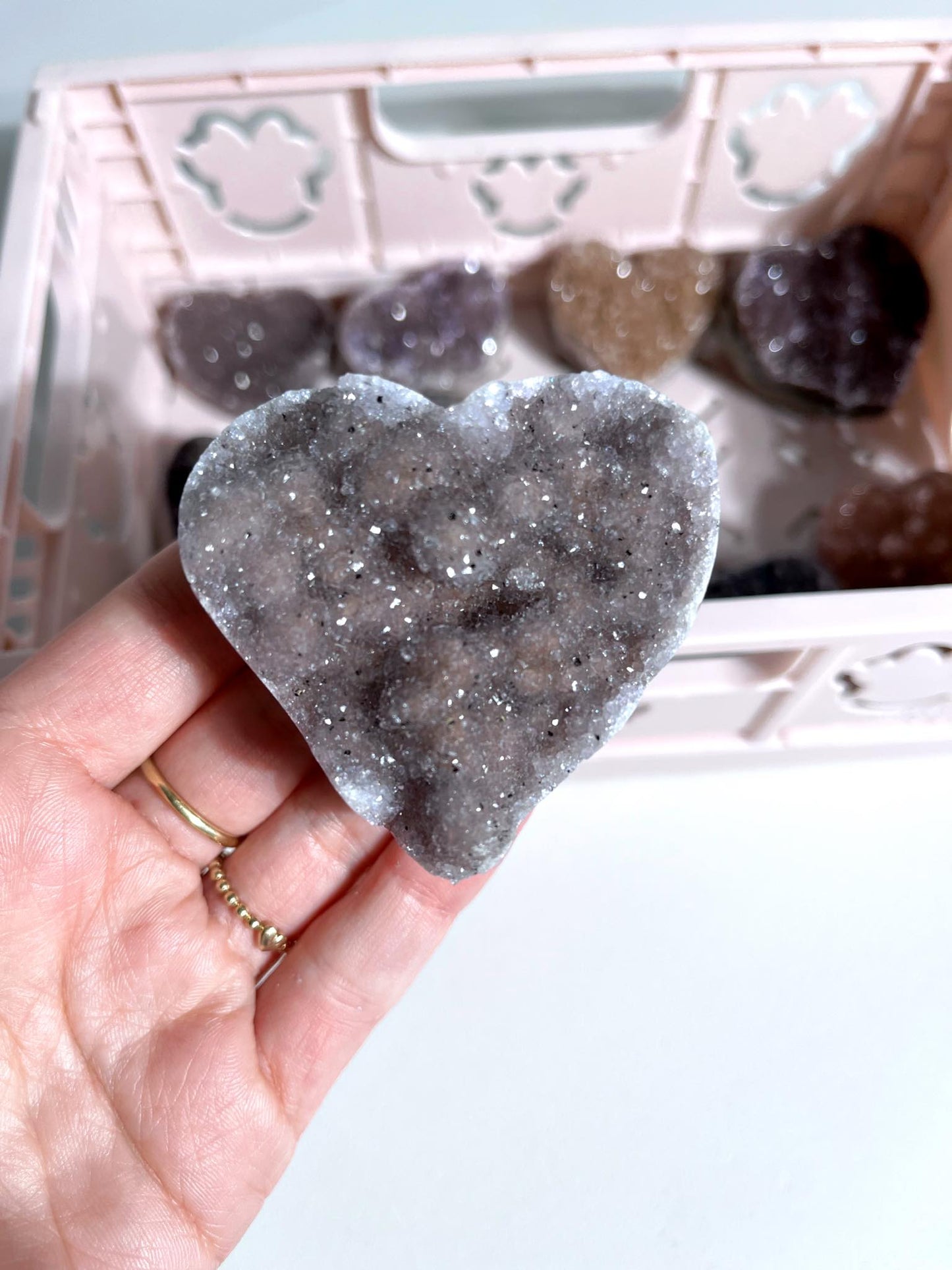 Galaxie Amethyst Herz . Galaxy Amethyst Heart ca. 5.5 cm  - aus Uruguay RARE