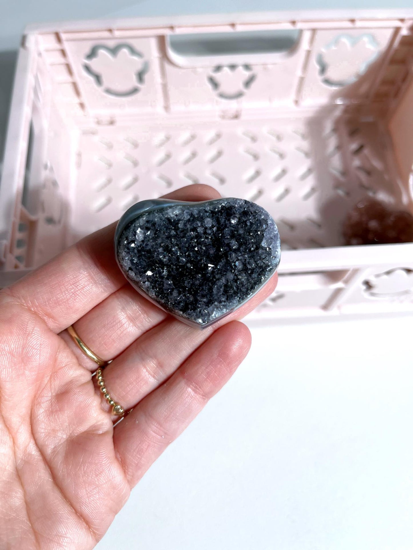 Galaxie Amethyst Herz . Galaxy Amethyst Heart ca. 4 cm  - aus Uruguay RARE