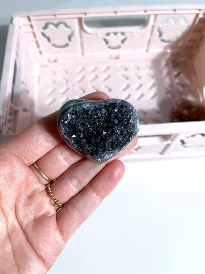 Galaxie Amethyst Herz . Galaxy Amethyst Heart ca. 4 cm  - aus Uruguay RARE