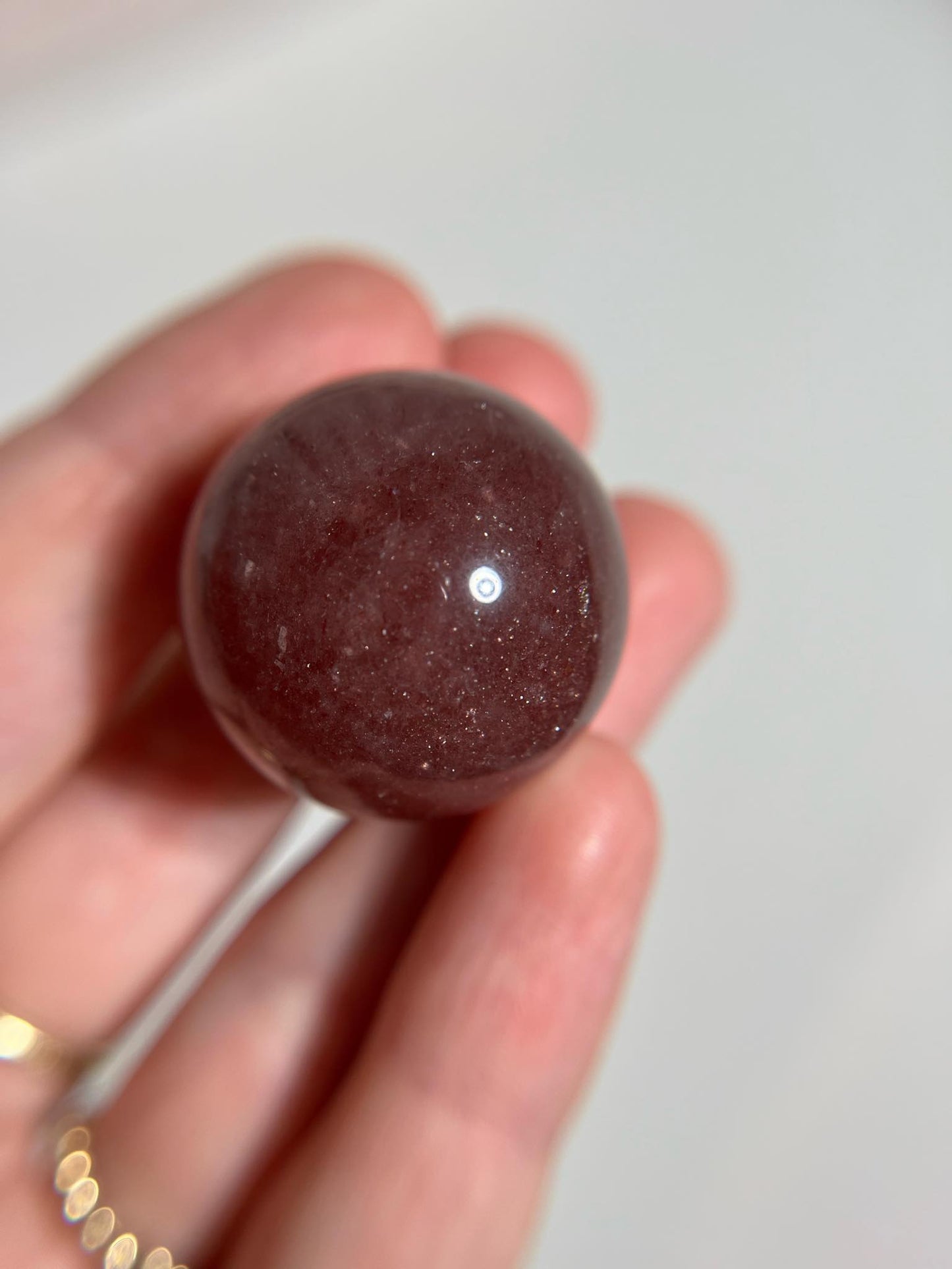 Roter Aventurin . Erdbeer Quarz Kugel . Strawberry Quartz Sphere ca. 2.5cm - High Quality