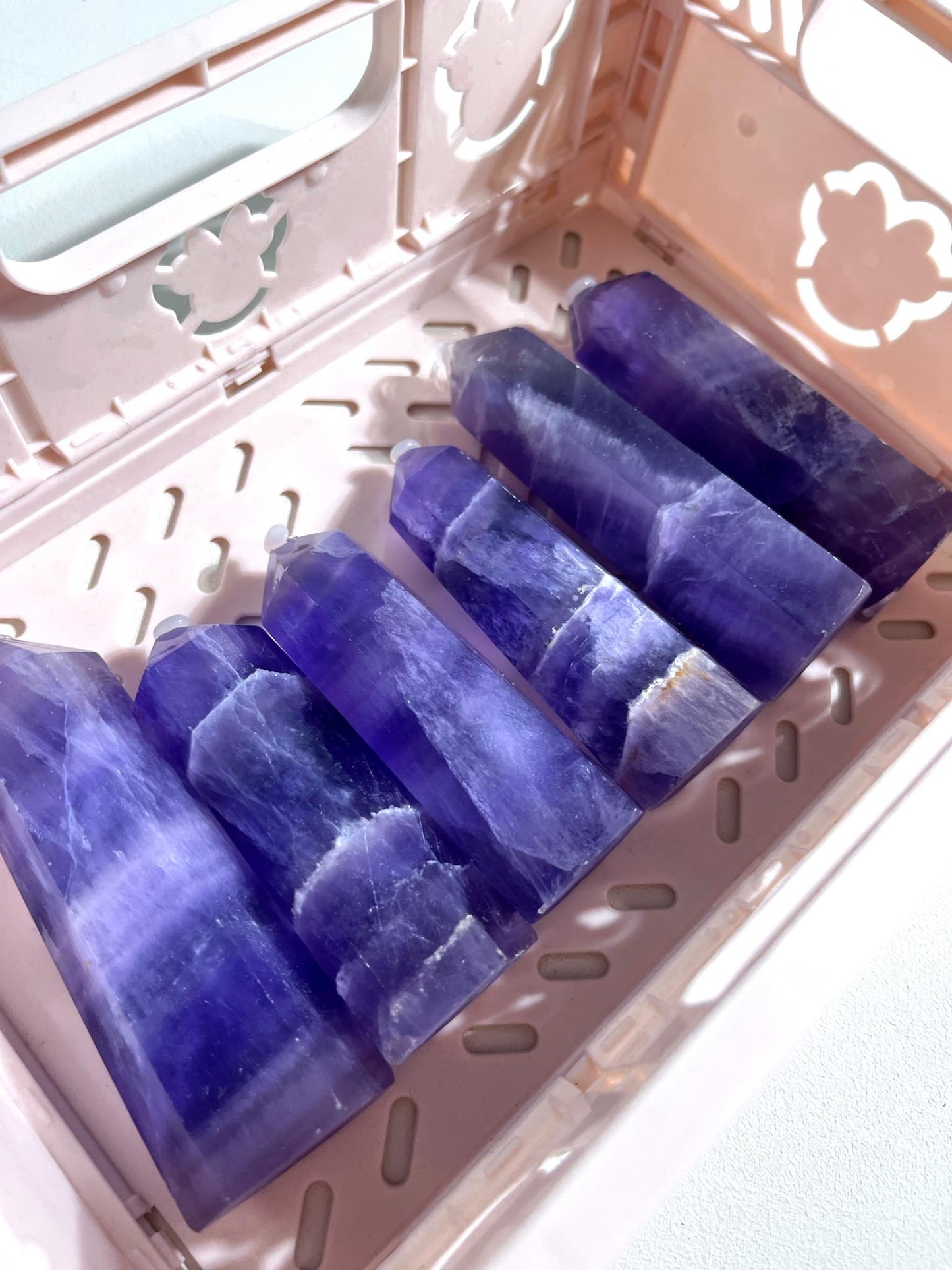 Indigo Fluorit Spitze . Indigo Fluorite Point ca 8-9 cm - aus China