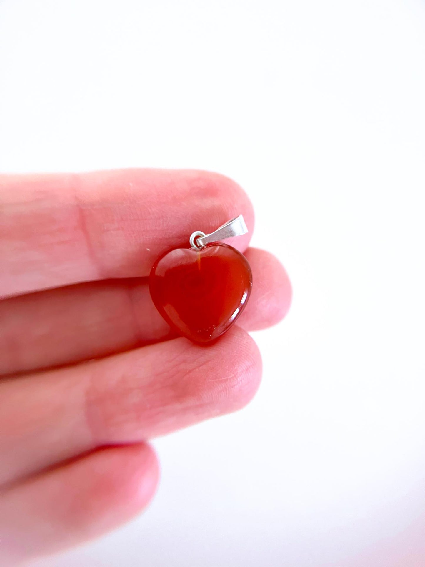 Karneol Gebr. Herz Anhänger ca. 15 cm . Carnelian Heart Pendant - High Quality