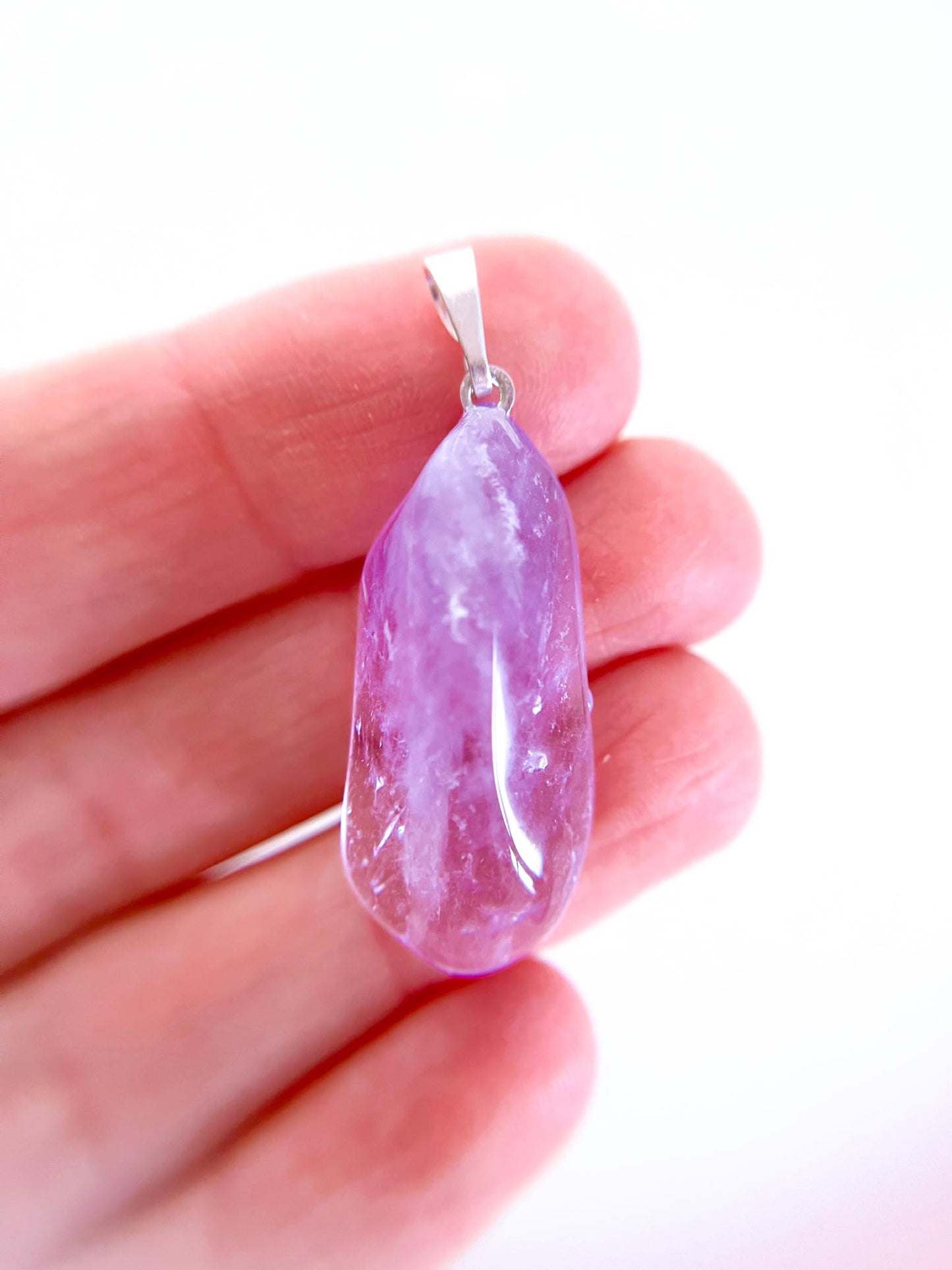 Amethyst Trommel Stein Anhänger ca. x cm . Amethyst Tumble Pendant - High Quality