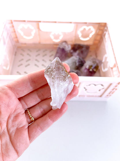 Phantom Amethyst Spitze mit sparkly Caclit ca. 5.8cm - aus Brasilien RARE