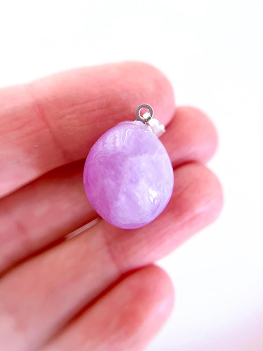 Kunzit Trommel Stein Anhänger ca. x cm . Kunzite Tumble Pendant - High Quality