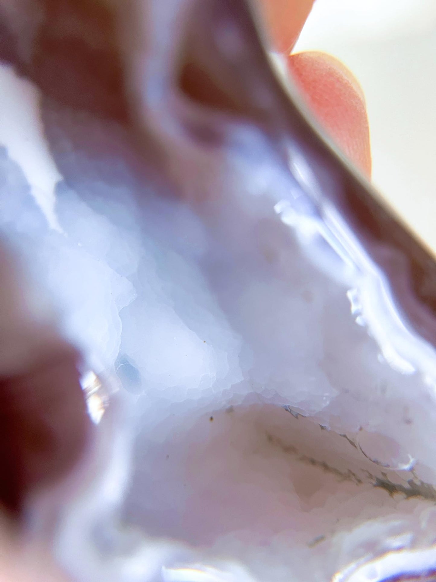 Druzy Achat Geode Natürliche Mond Form . Druzy Agate Geode ca. xx cm  - High Quality Hand Polished RARE
