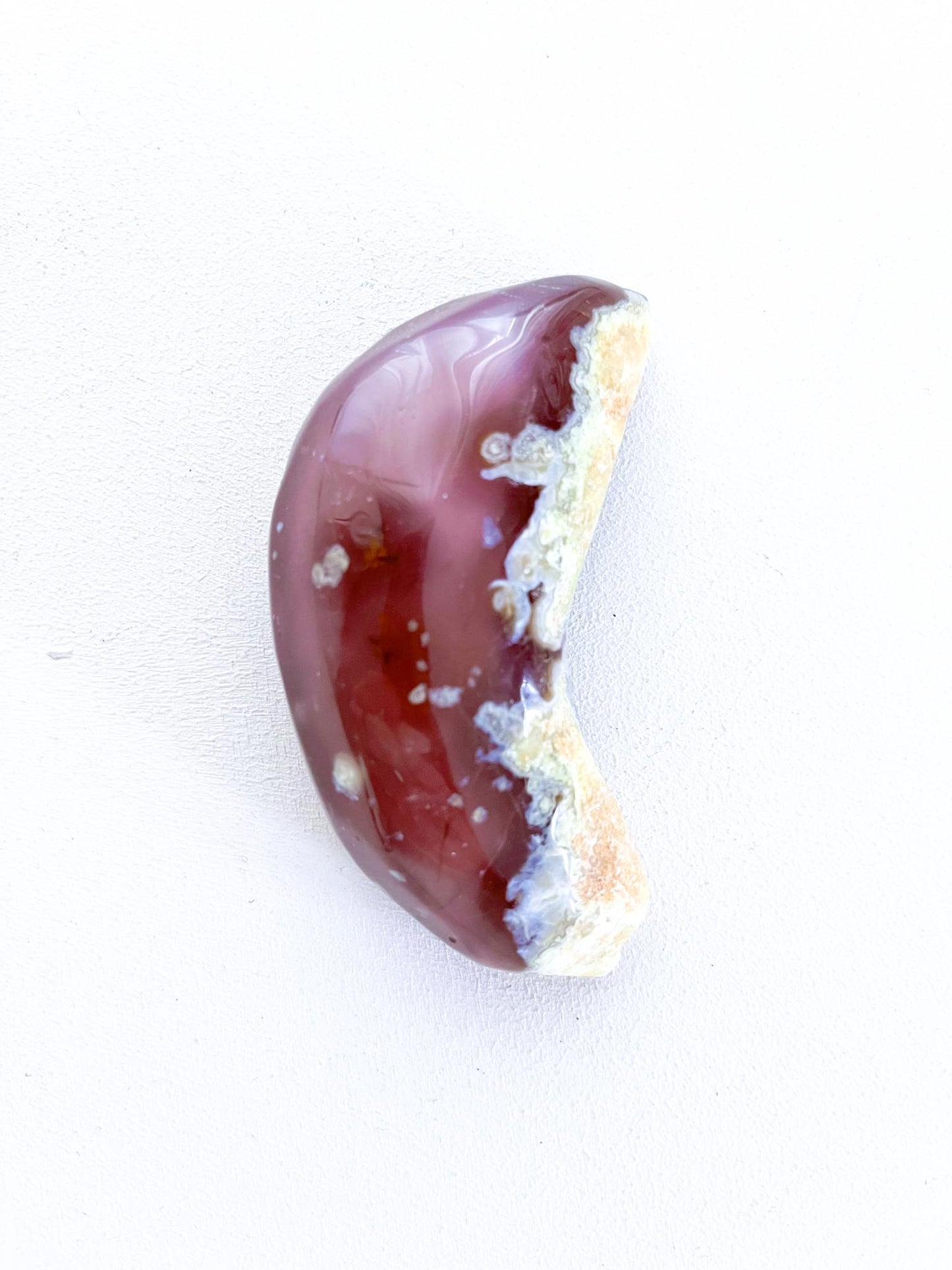 Druzy Achat Geode Natürliche Mond Form . Druzy Agate Geode ca. xx cm  - High Quality Hand Polished RARE