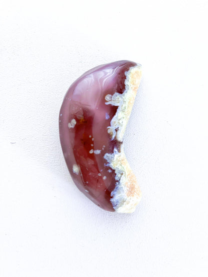 Druzy Achat Geode Natürliche Mond Form . Druzy Agate Geode ca. xx cm  - High Quality Hand Polished RARE