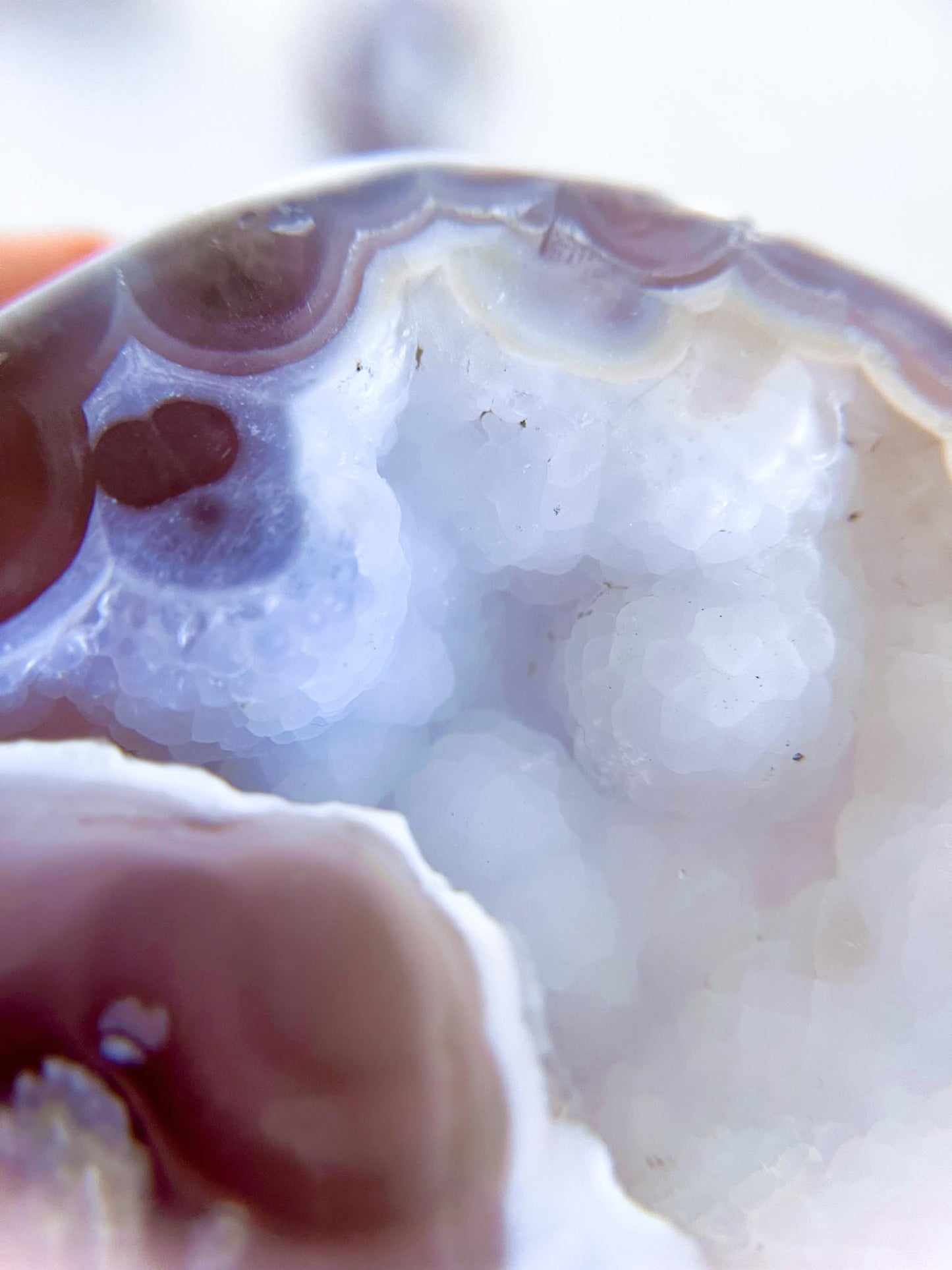Druzy Achat Geode Natürliche Mond Form . Druzy Agate Geode ca. xx cm  - High Quality Hand Polished RARE