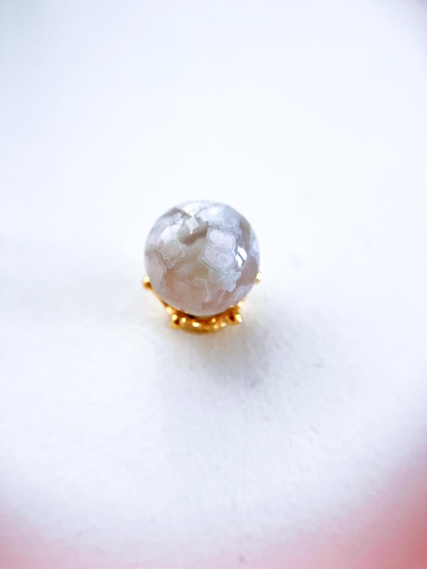 Grüne Blumenachat MINI Kugel . Green Floweragate Mini Sphere  ca. xx cm -High Quality