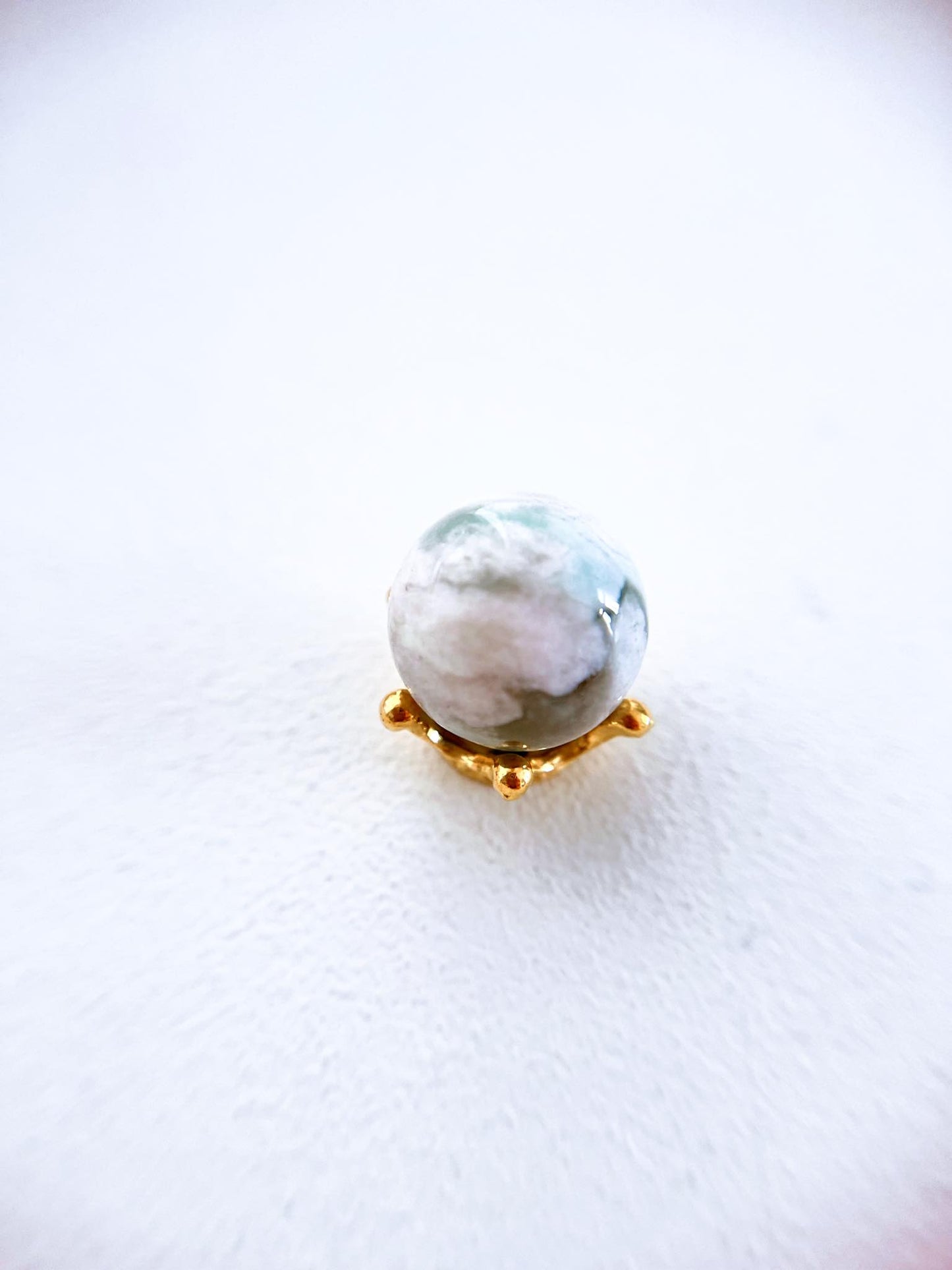 Grüne Blumenachat MINI Kugel . Green Floweragate Mini Sphere  ca. xx cm -High Quality