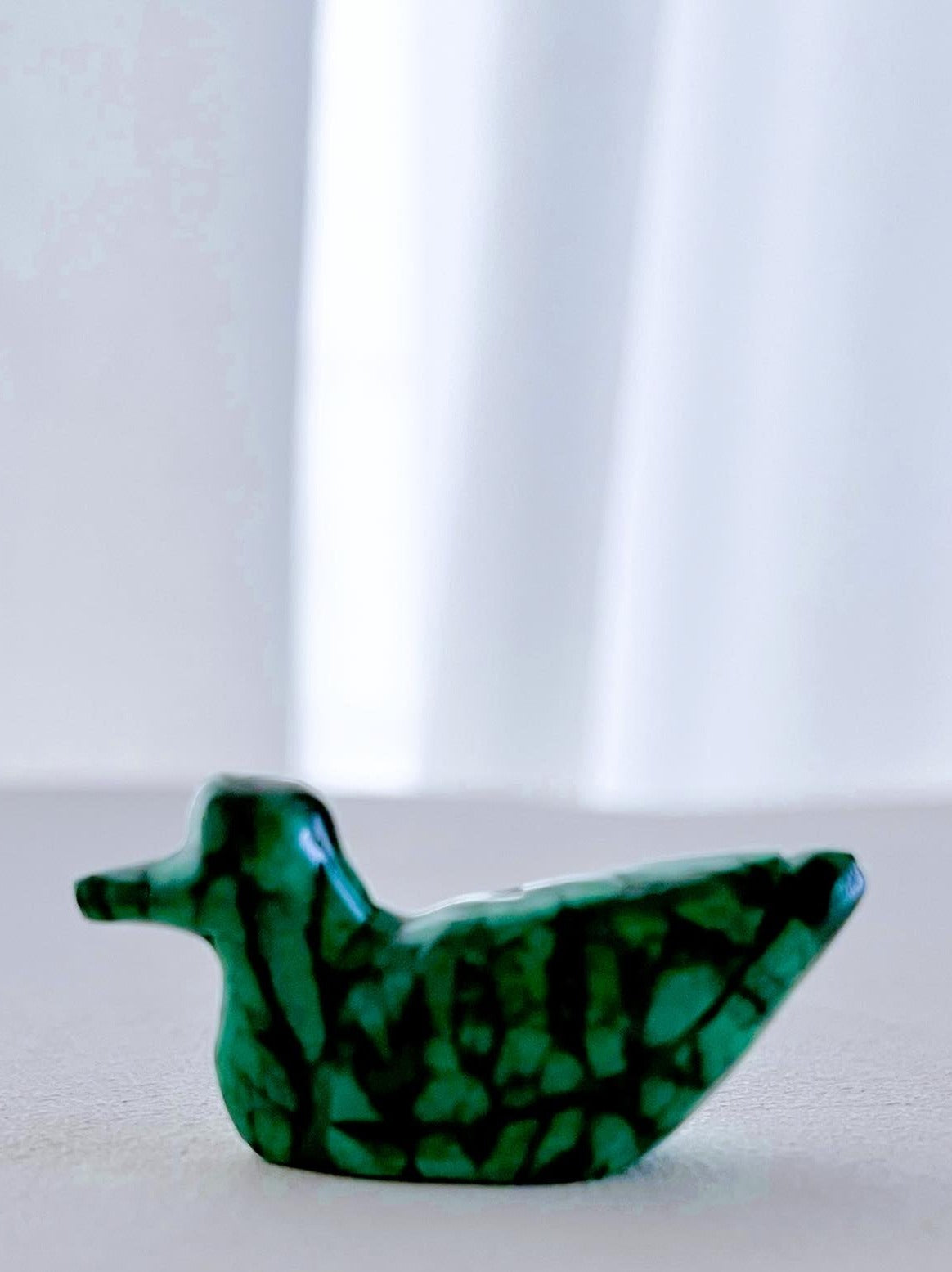 Malachit Mini Ente Gravur . Malachite Mini Duck Carving ca. 4 cm - Handcarved