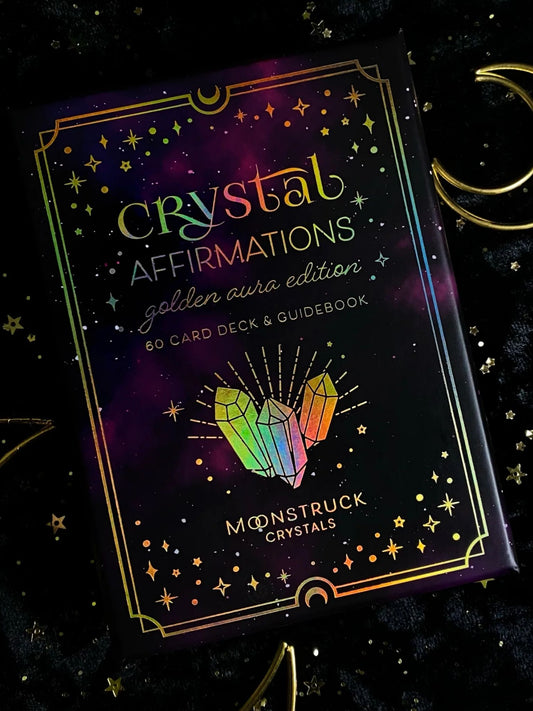Crystal Affirmations . Golden Aura Edition von Moonstruck Crystals / Karten Deck mit Kristall Affirmationen