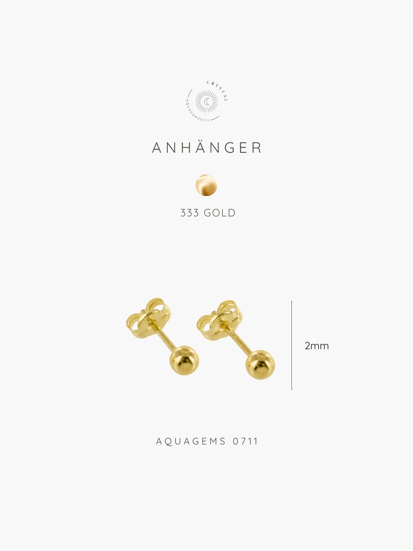 333 Gold Ohrstecker Dots